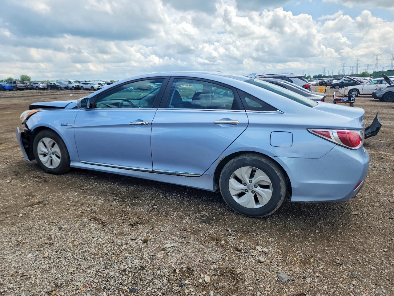 2013 Hyundai Sonata Hybrid Blue vin: KMHEC4A47DA069656