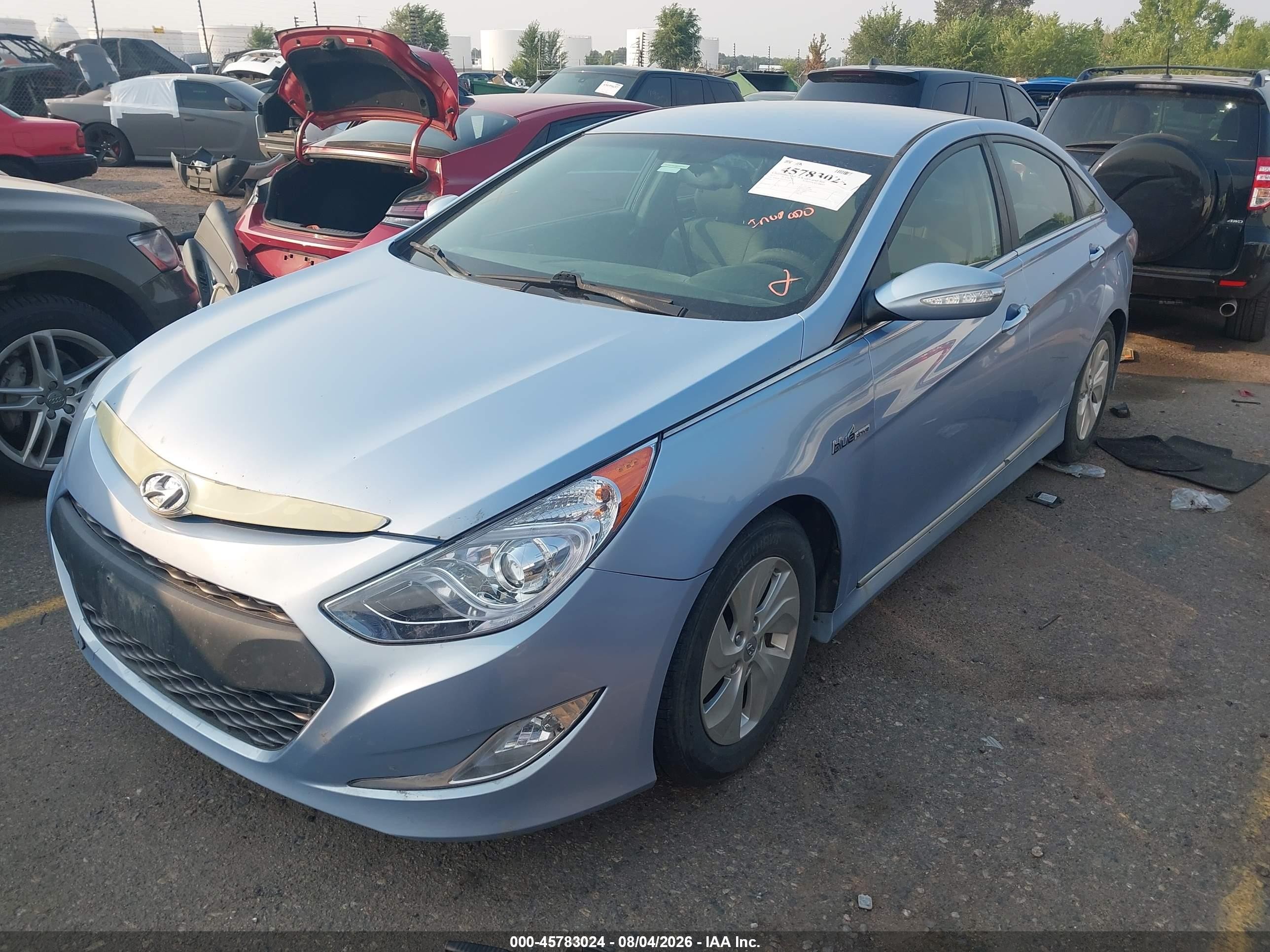2013 Hyundai Sonata Hybrid   Blue vin: KMHEC4A47DA075487