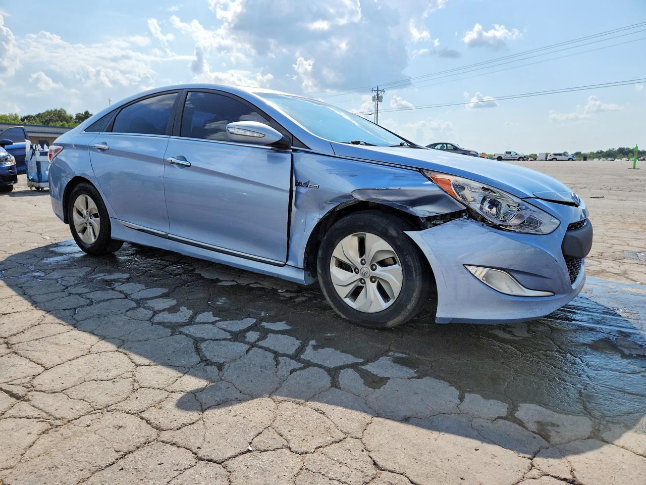 2013 Hyundai Sonata Hybrid Blue vin: KMHEC4A47DA078583