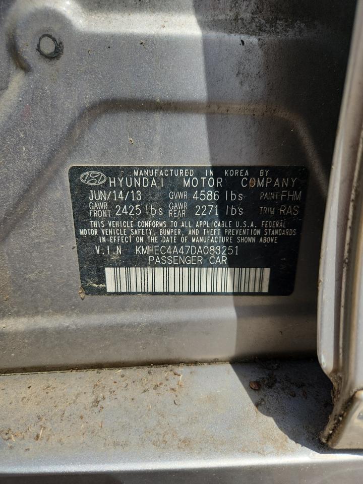 2013 Hyundai Sonata Hybrid Gray vin: KMHEC4A47DA083251