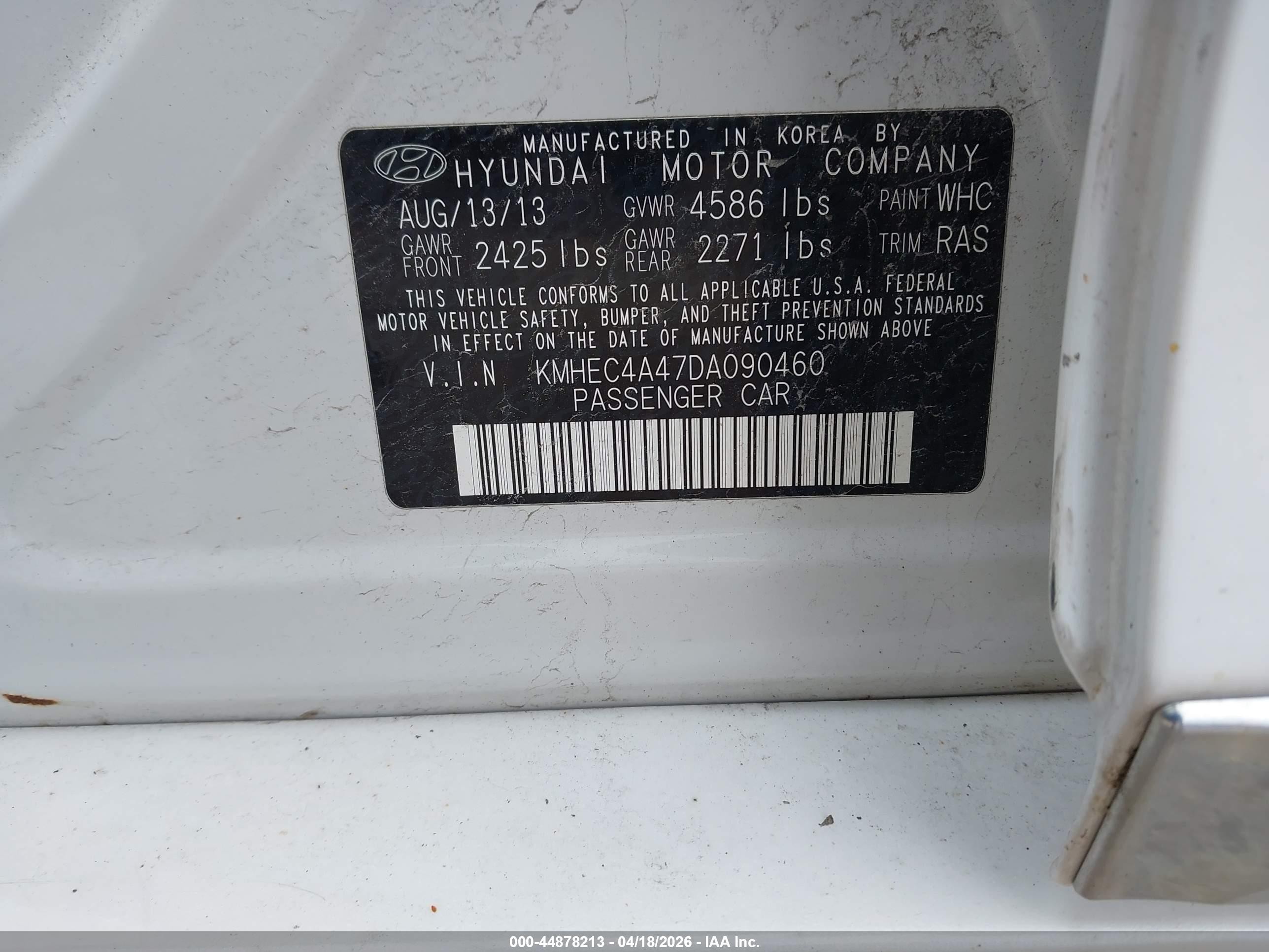 2013 Hyundai Sonata Hybrid Limited Белый vin: KMHEC4A47DA090460