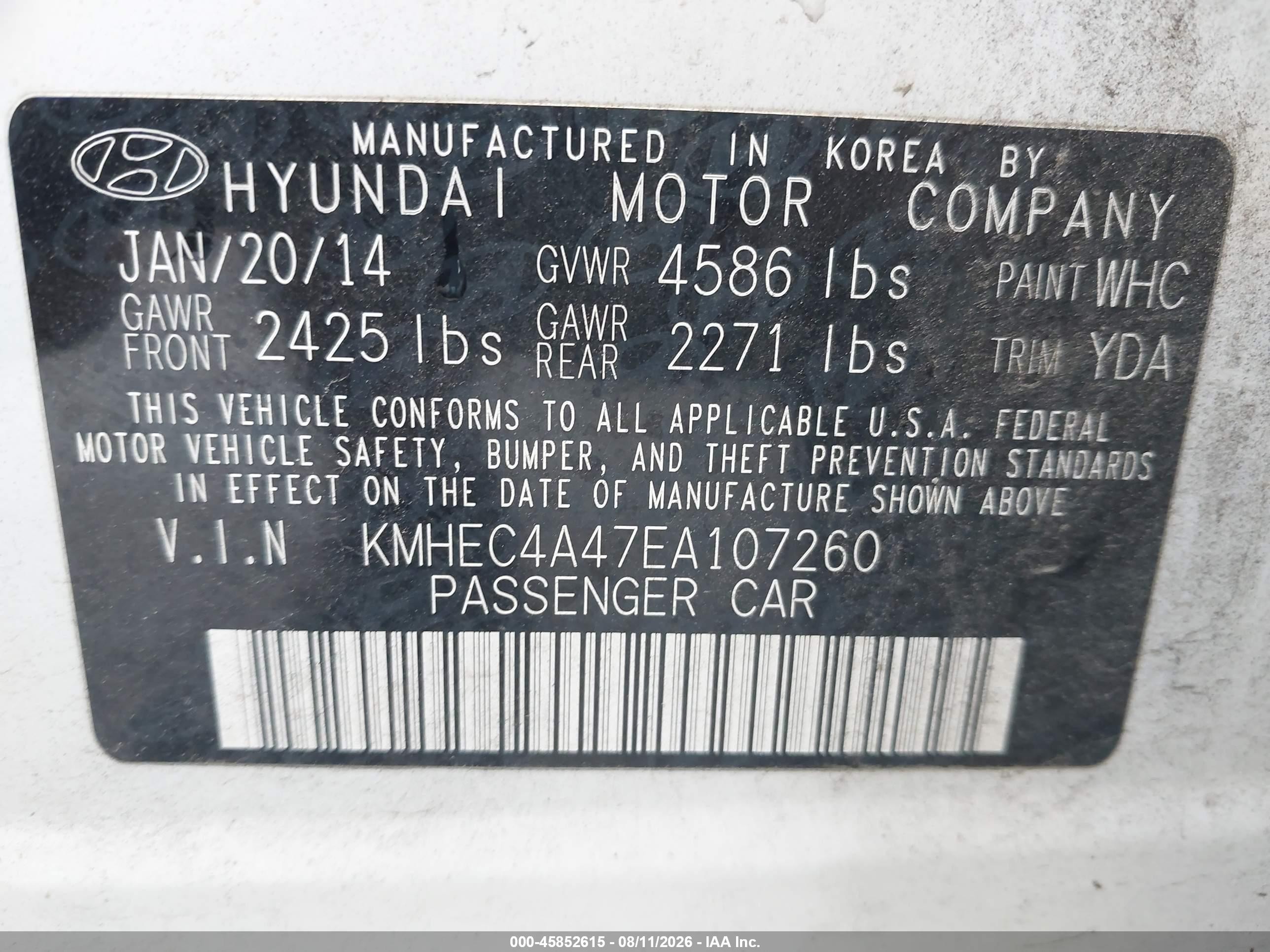 2014 Hyundai Sonata Hybrid Limited Белый vin: KMHEC4A47EA107260