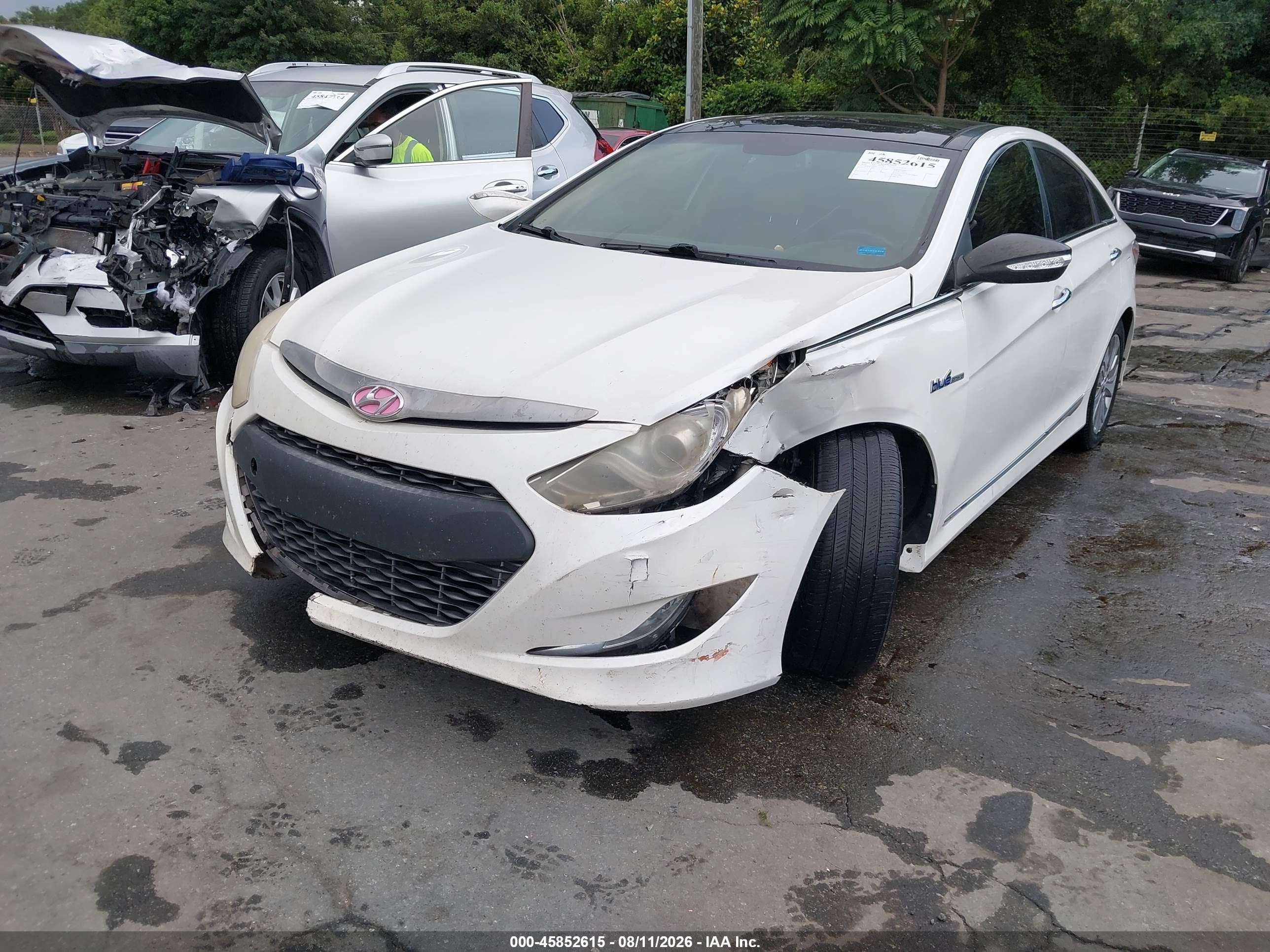 2014 Hyundai Sonata Hybrid Limited Белый vin: KMHEC4A47EA107260