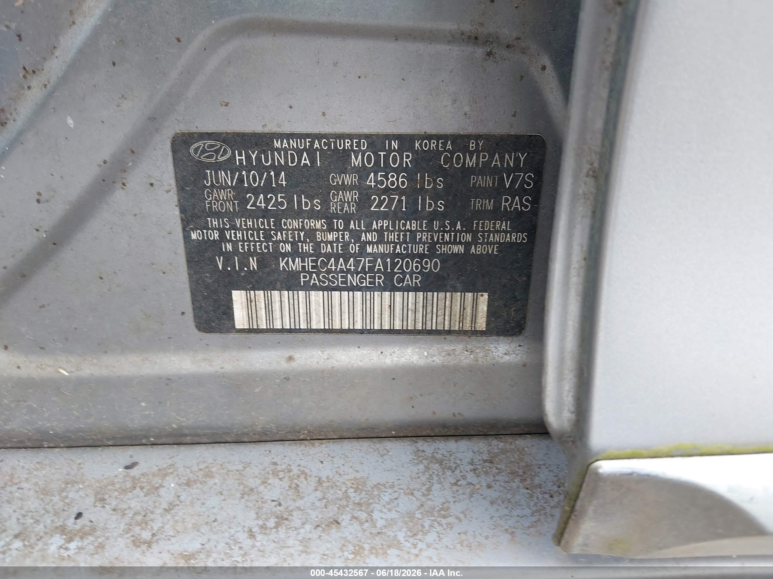 2015 Hyundai Sonata Hybrid Limited Silver vin: KMHEC4A47FA120690