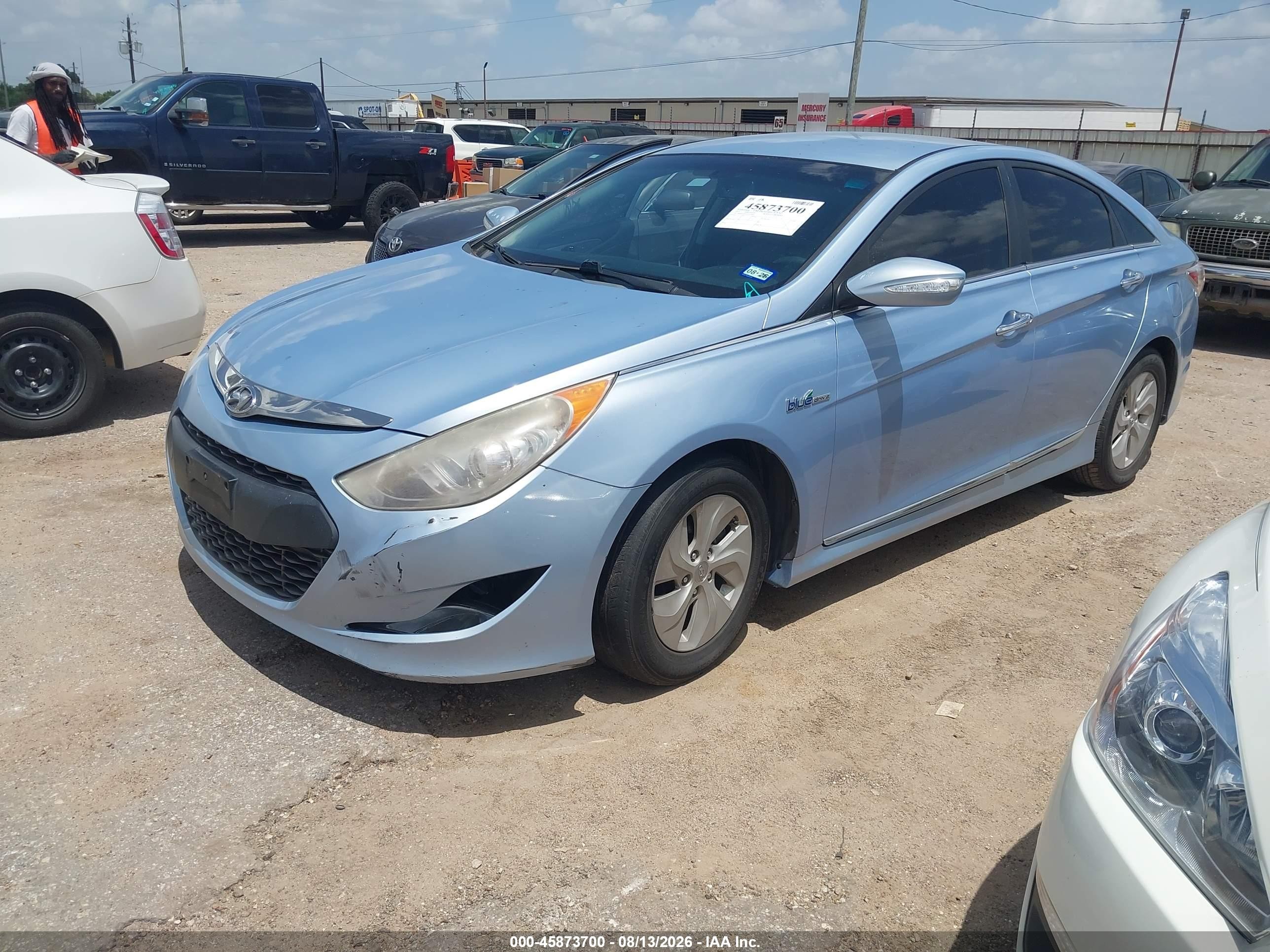 2015 Hyundai Sonata Hybrid   Синий vin: KMHEC4A47FA120964