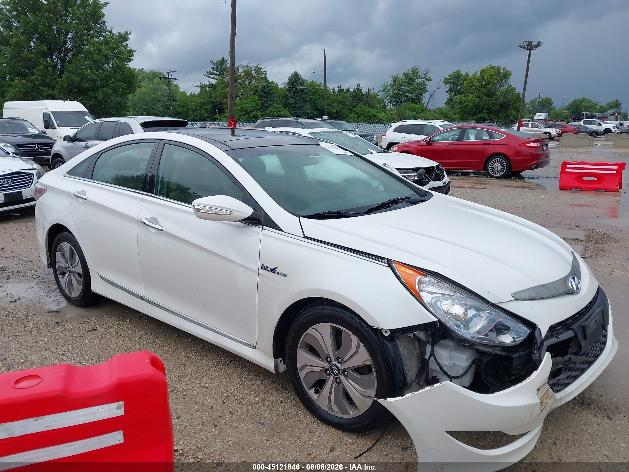 2015 Hyundai Sonata Hybrid Limited White vin: KMHEC4A47FA121967