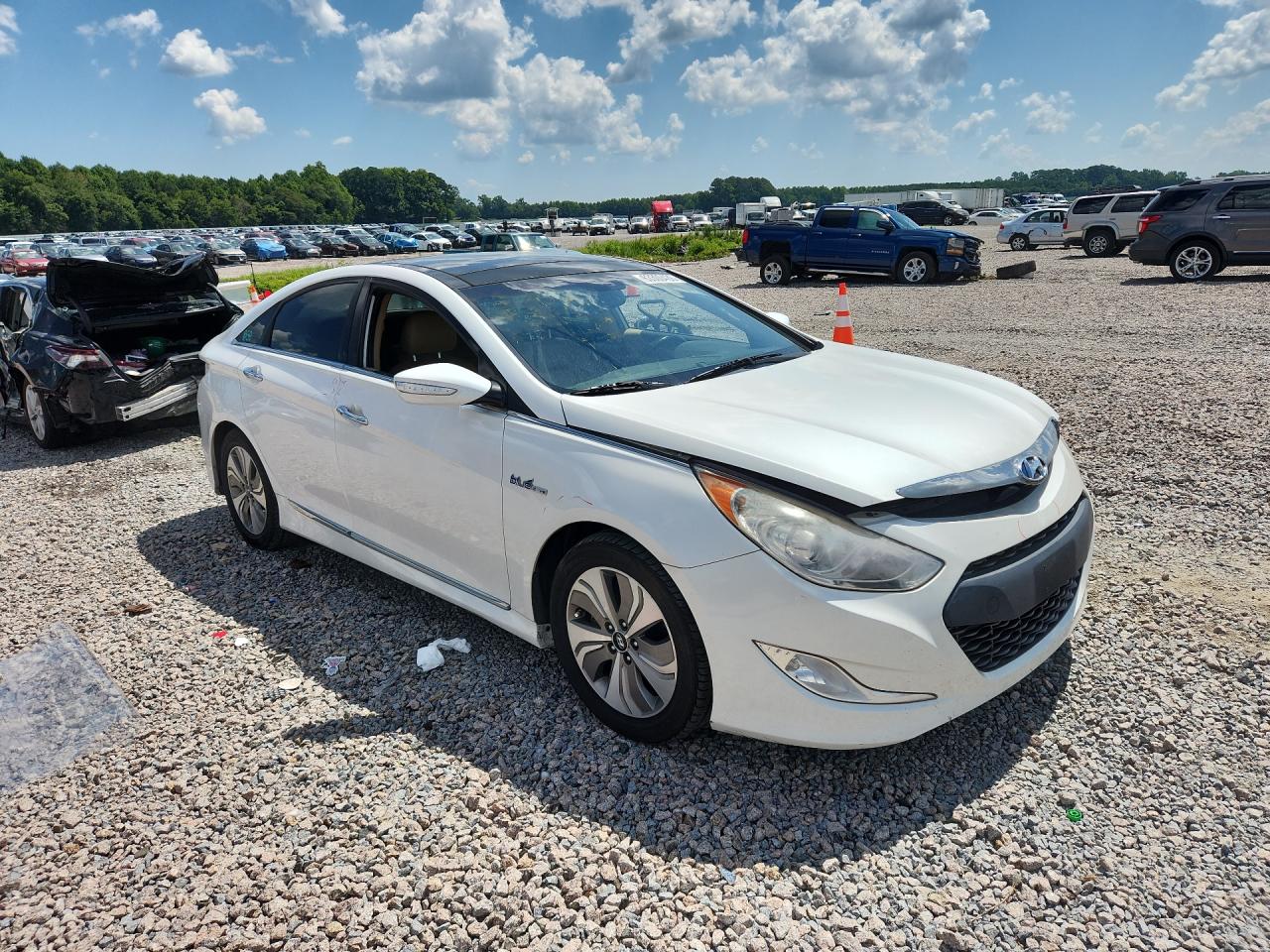 2015 Hyundai Sonata Hybrid Limited White vin: KMHEC4A47FA123394