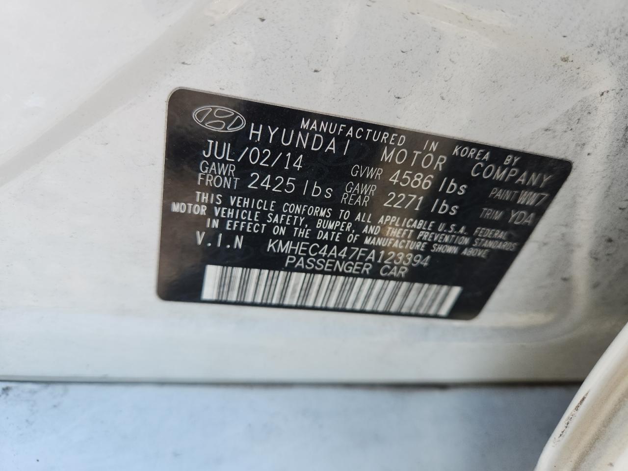 2015 Hyundai Sonata Hybrid Limited White vin: KMHEC4A47FA123394
