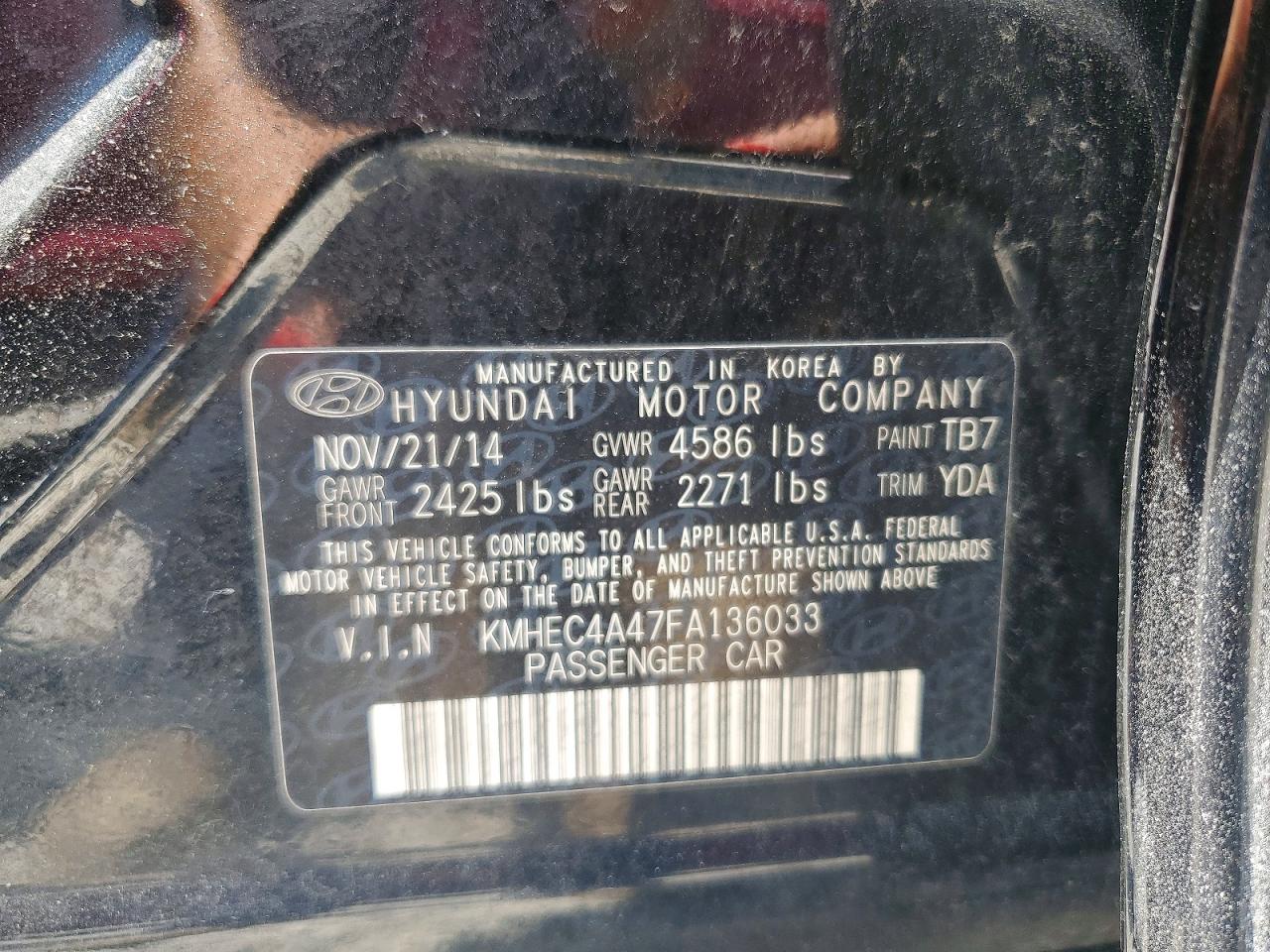 2015 Hyundai Sonata Hybrid Limited Черный vin: KMHEC4A47FA136033