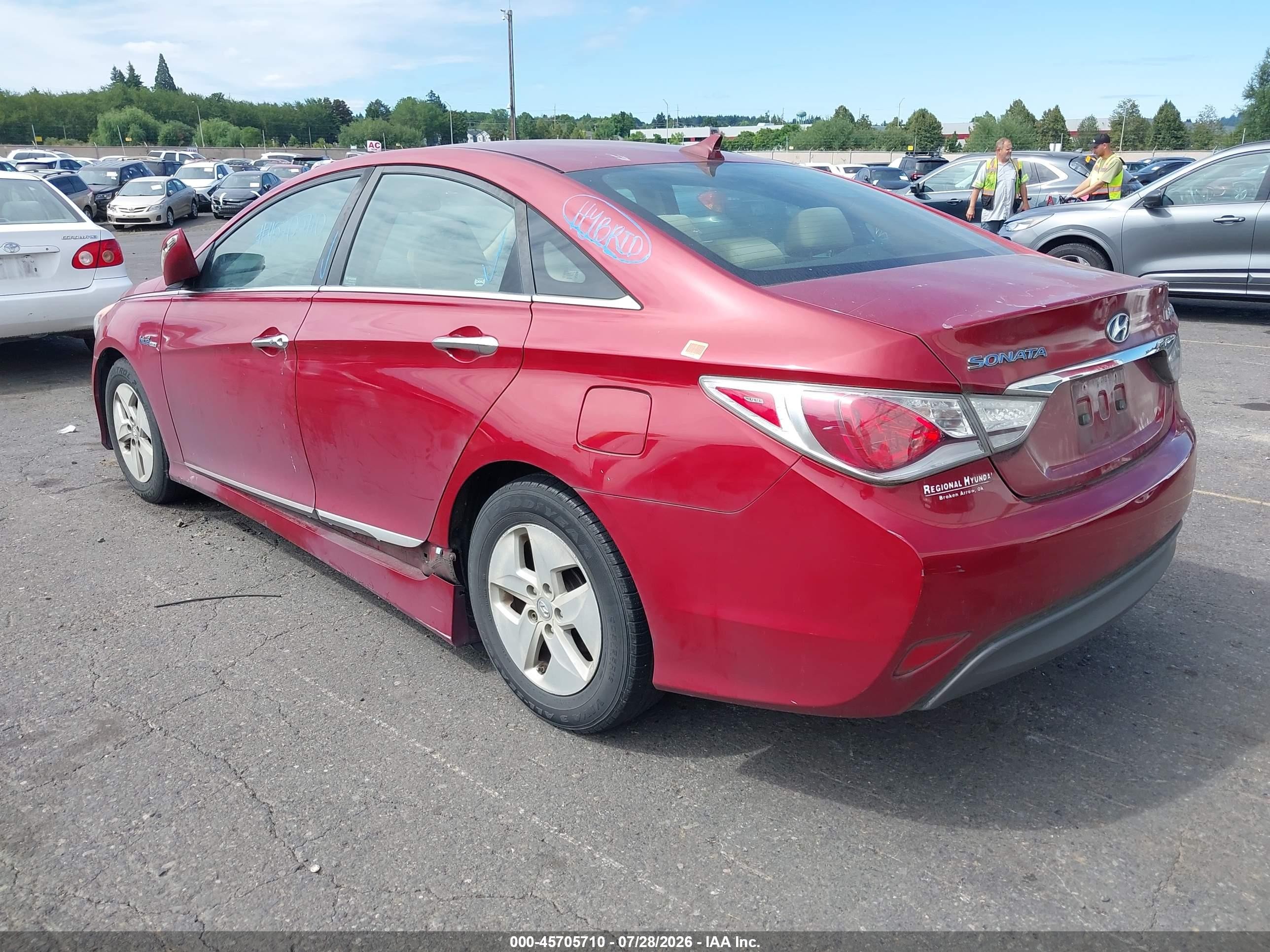 2011 Hyundai Sonata Hybrid   Red vin: KMHEC4A48BA008586