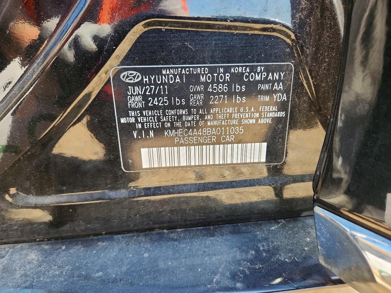 2011 Hyundai Sonata Hybrid Black vin: KMHEC4A48BA011035