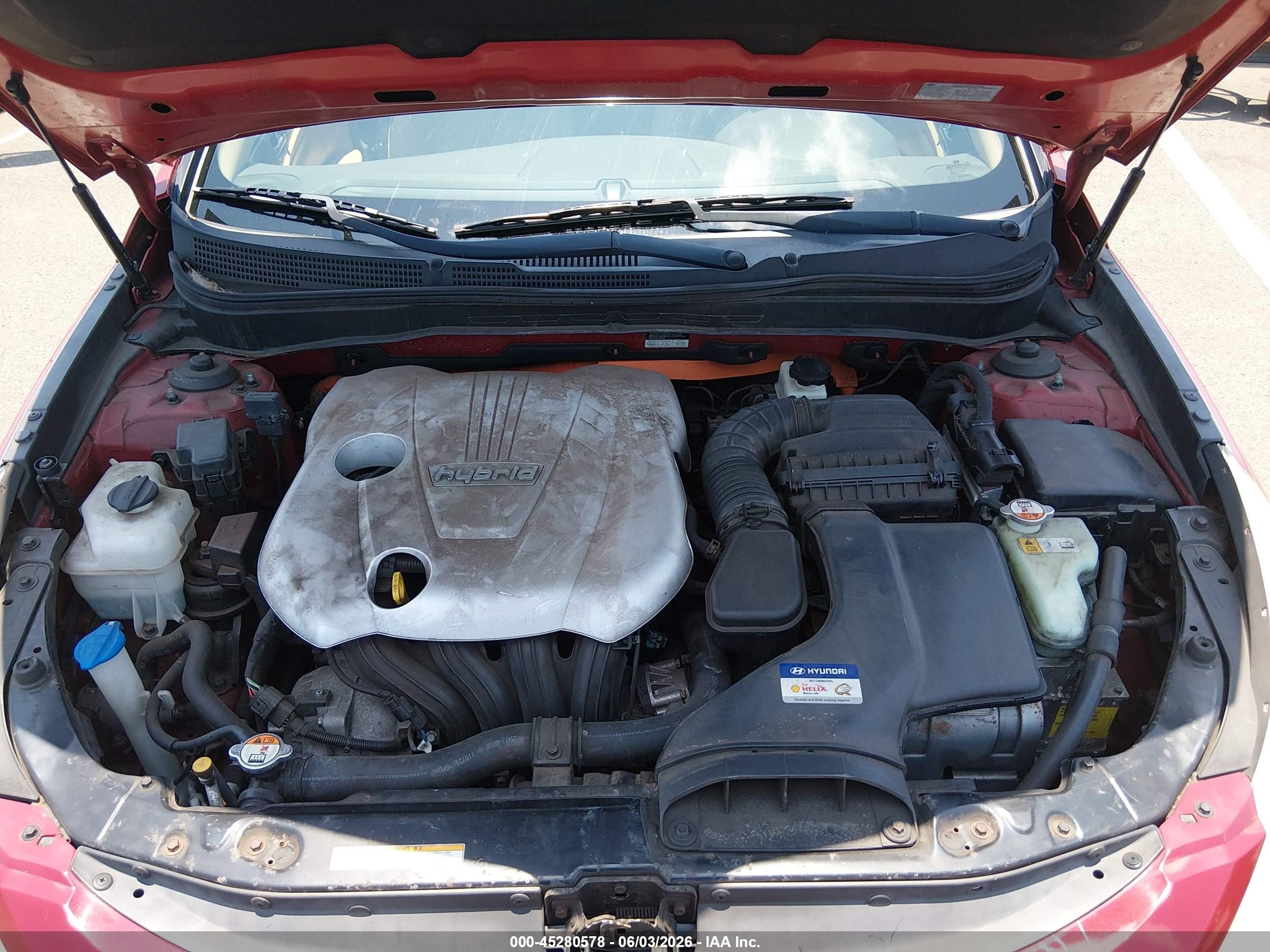 2011 Hyundai Sonata Hybrid   Red vin: KMHEC4A48BA013786