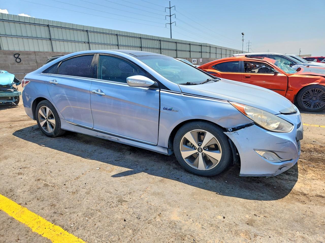 2011 Hyundai Sonata Hybrid Blue vin: KMHEC4A48BA016929