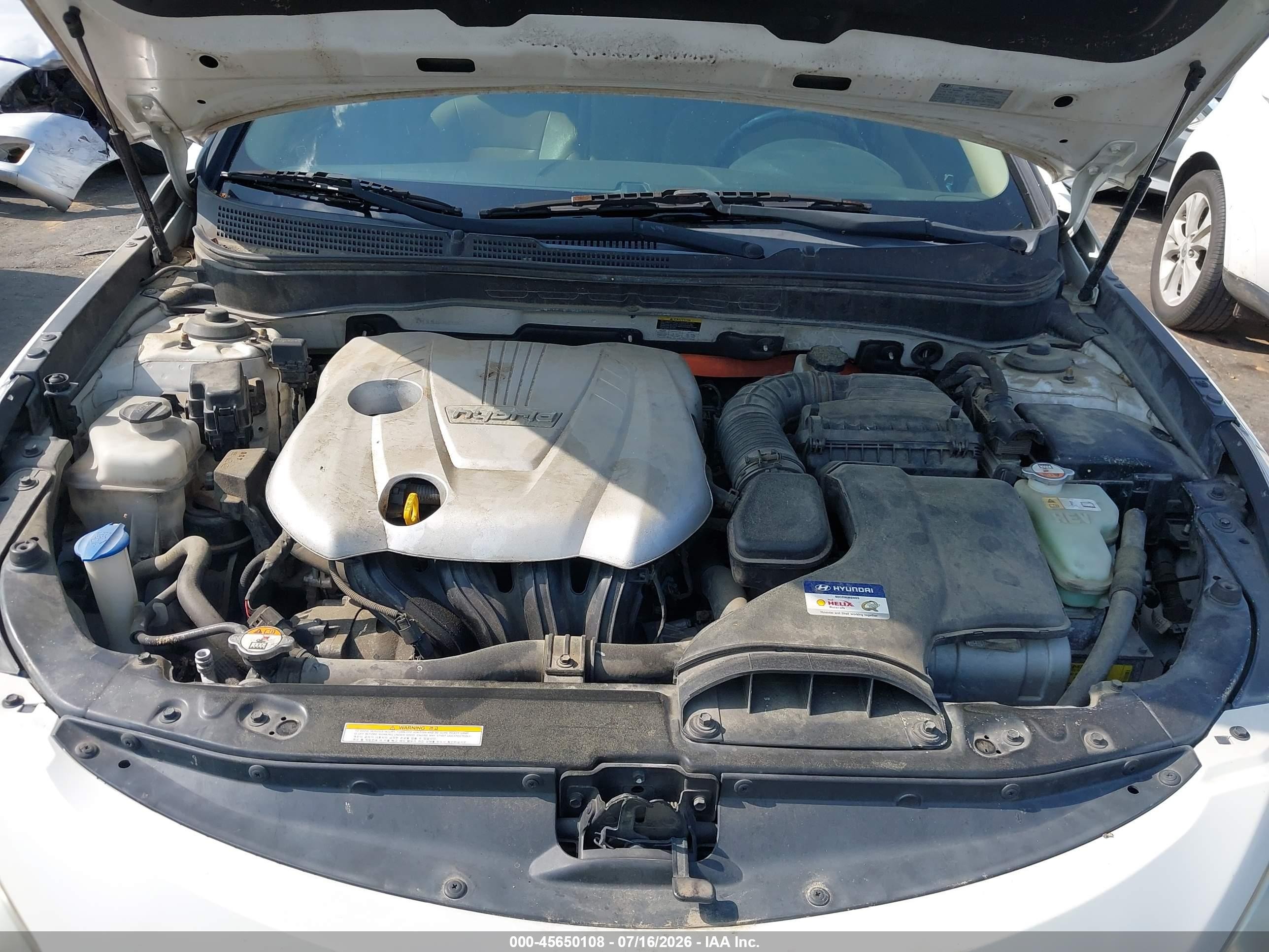 2012 Hyundai Sonata Hybrid   White vin: KMHEC4A48CA023137