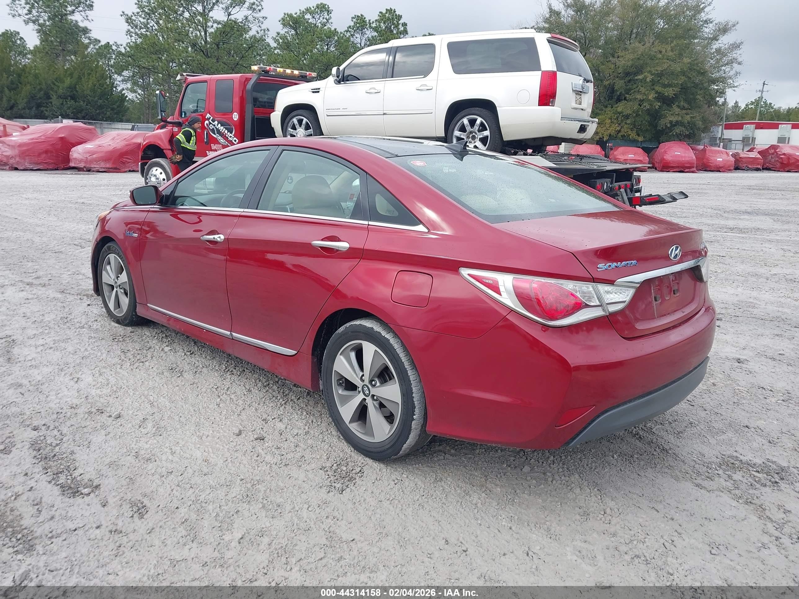 2012 Hyundai Sonata Hybrid   Красный vin: KMHEC4A48CA046563