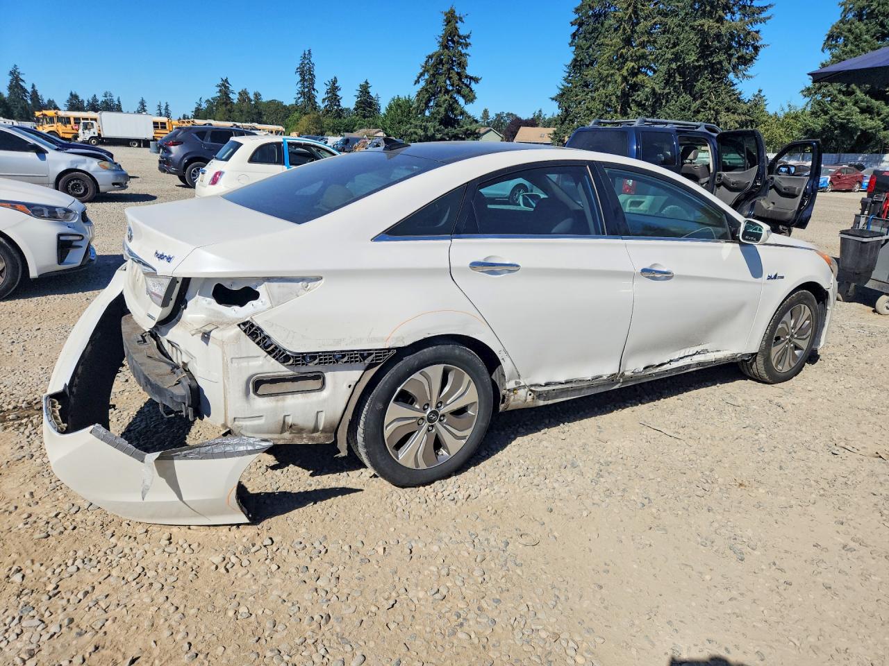2013 Hyundai Sonata Hybrid White vin: KMHEC4A48DA076096