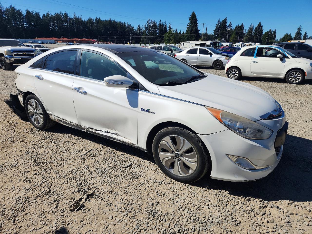 2013 Hyundai Sonata Hybrid White vin: KMHEC4A48DA076096