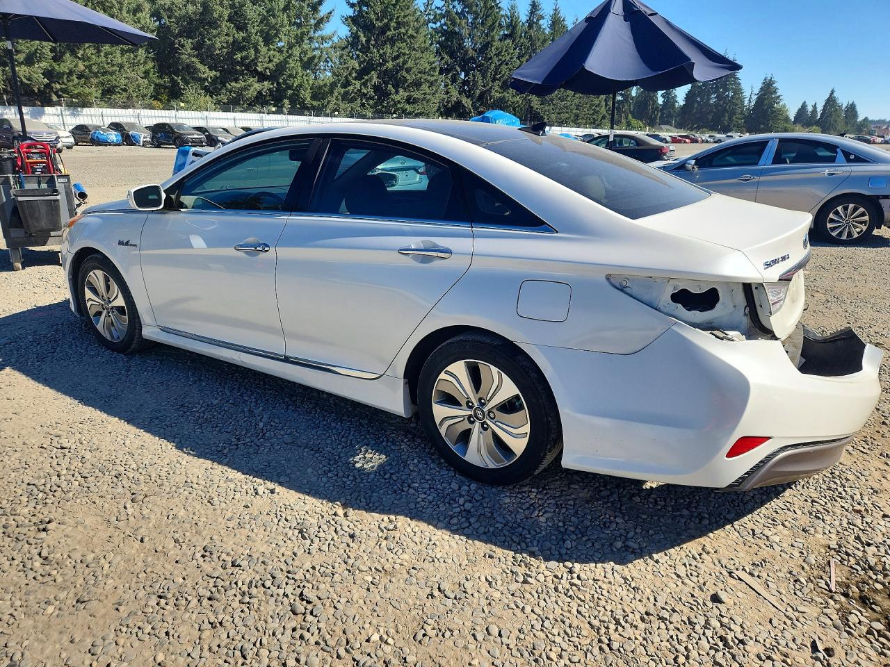 2013 Hyundai Sonata Hybrid White vin: KMHEC4A48DA076096