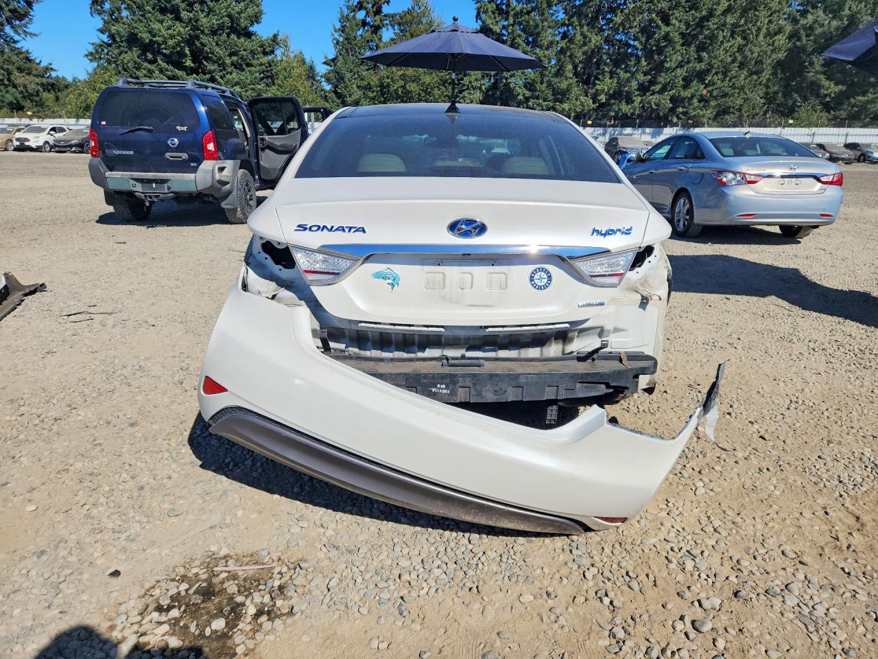 2013 Hyundai Sonata Hybrid White vin: KMHEC4A48DA076096