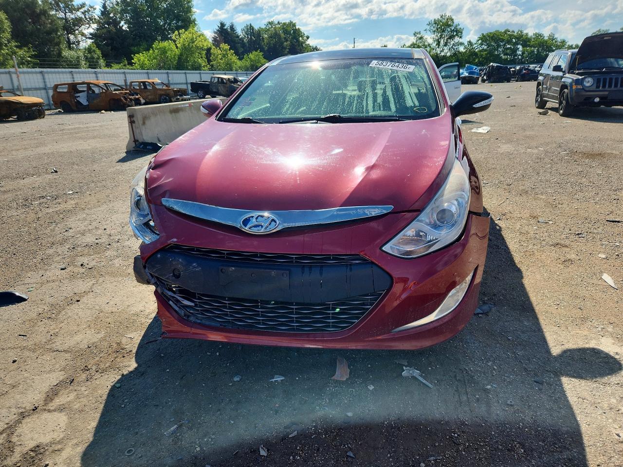 2013 Hyundai Sonata Hybrid Red vin: KMHEC4A48DA081217