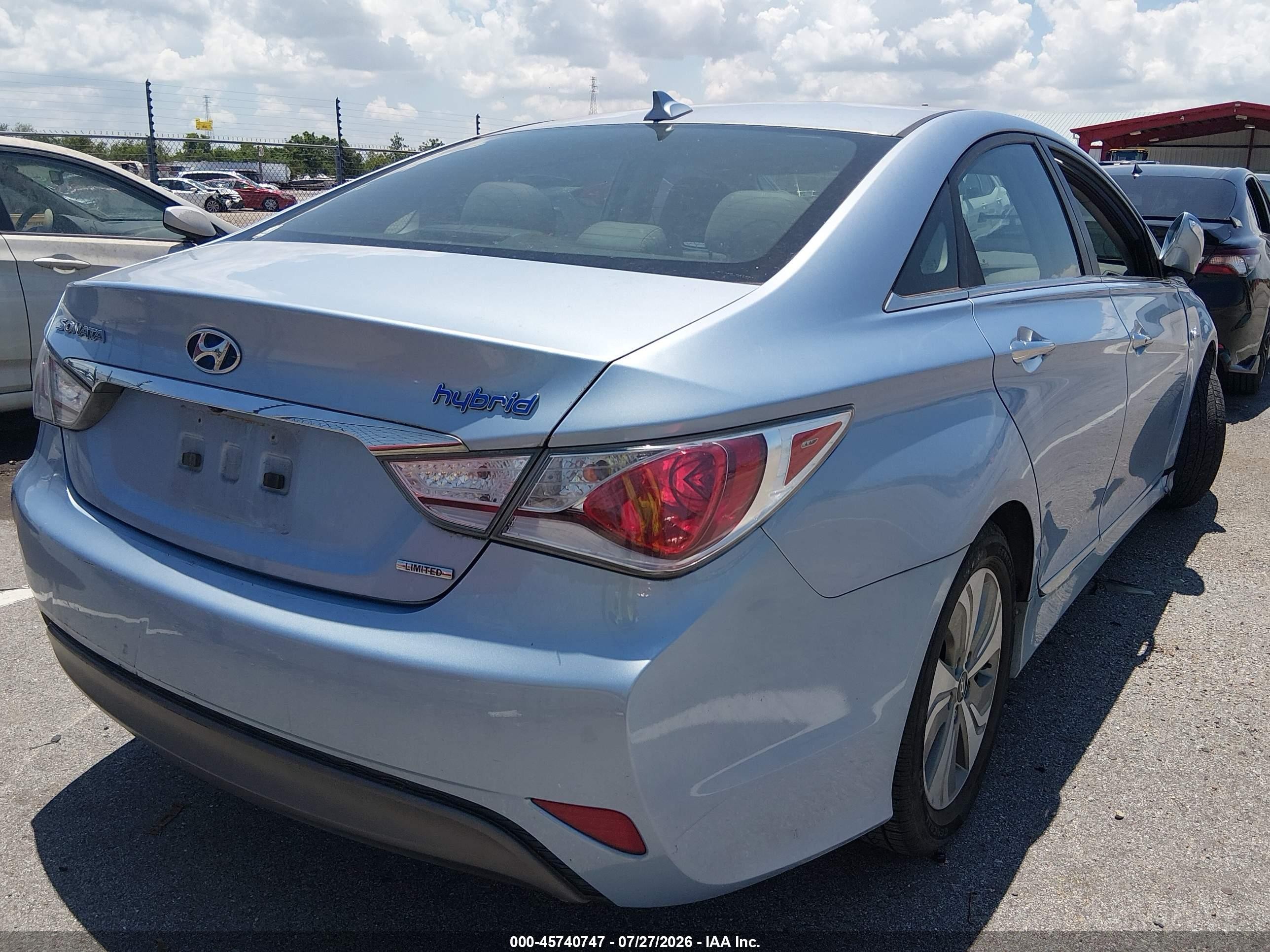 2013 Hyundai Sonata Hybrid Limited Blue vin: KMHEC4A48DA091424