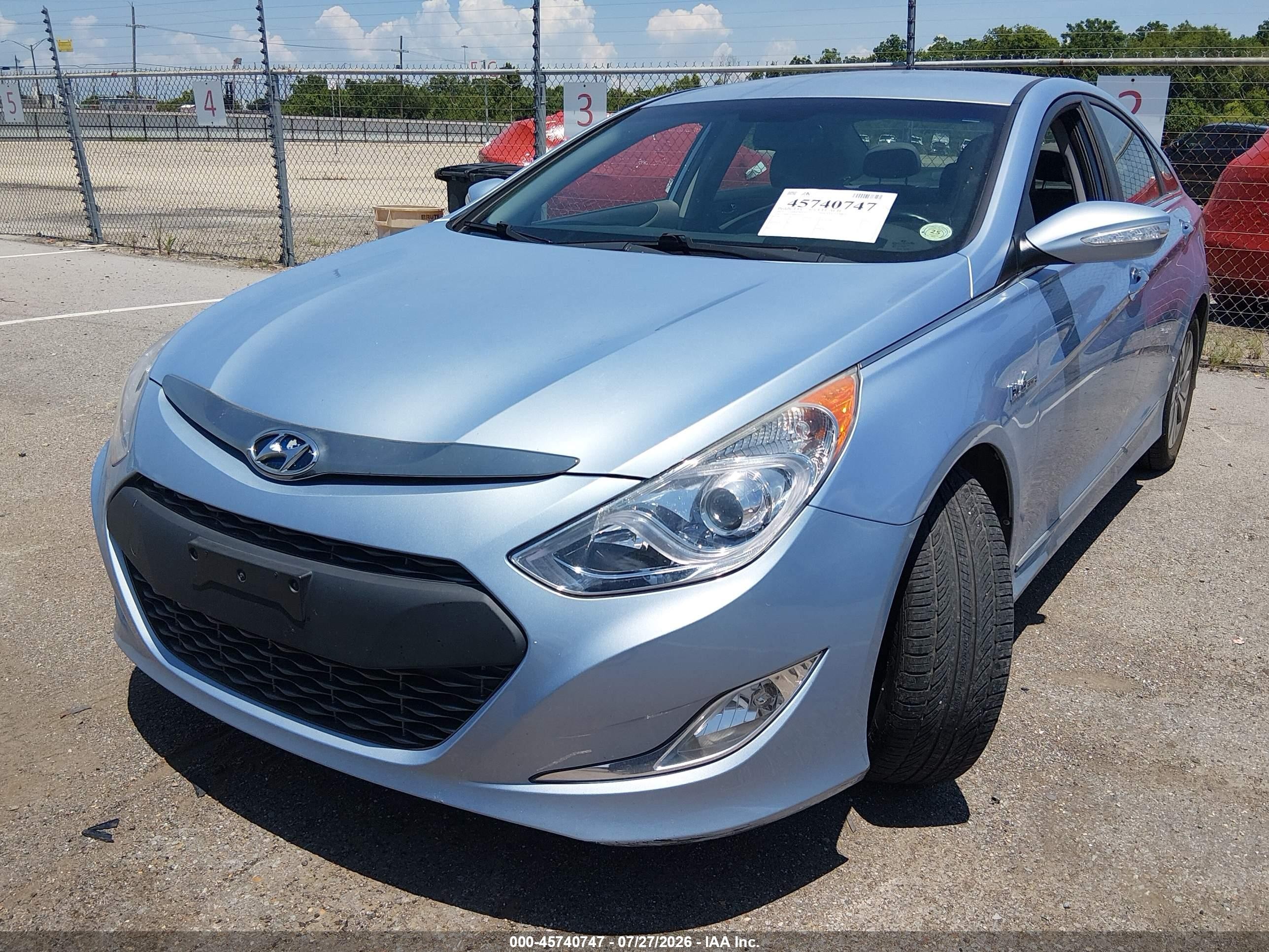 2013 Hyundai Sonata Hybrid Limited Blue vin: KMHEC4A48DA091424