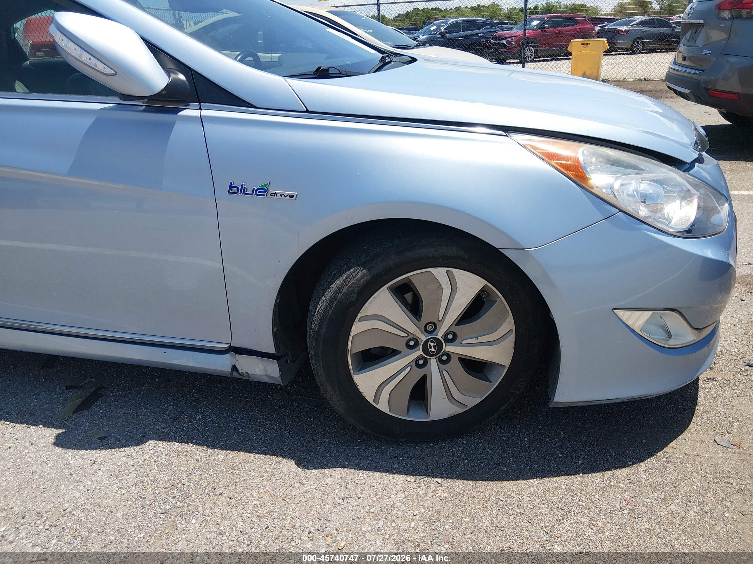 2013 Hyundai Sonata Hybrid Limited Blue vin: KMHEC4A48DA091424