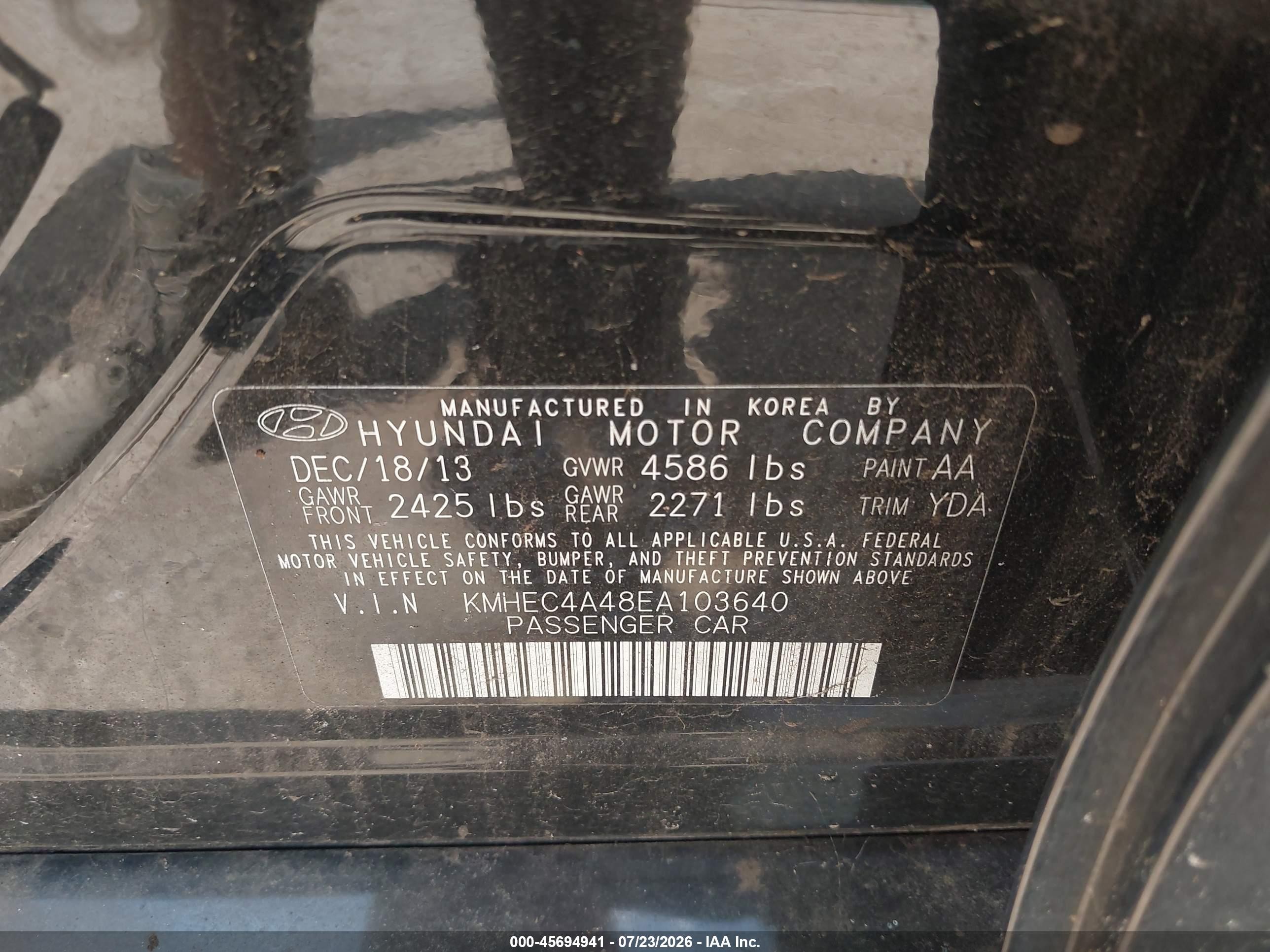 2014 Hyundai Sonata Hybrid Limited Black vin: KMHEC4A48EA103640
