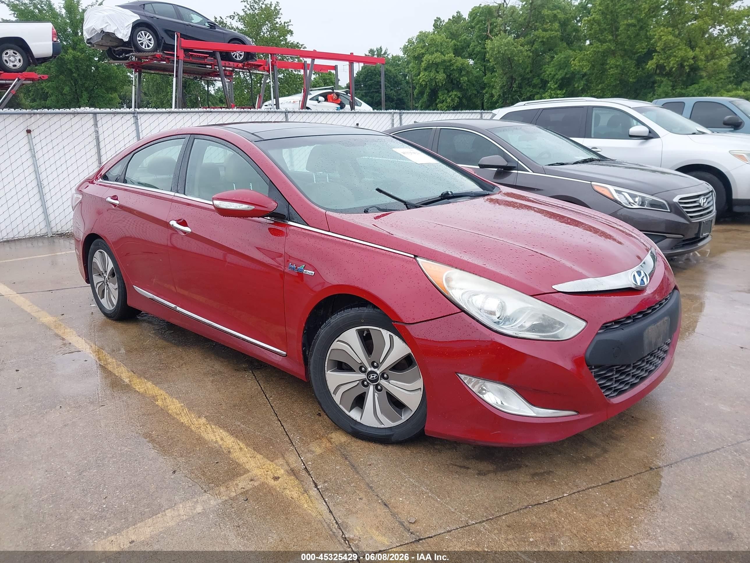 2014 Hyundai Sonata Hybrid Limited Red vin: KMHEC4A48EA115898