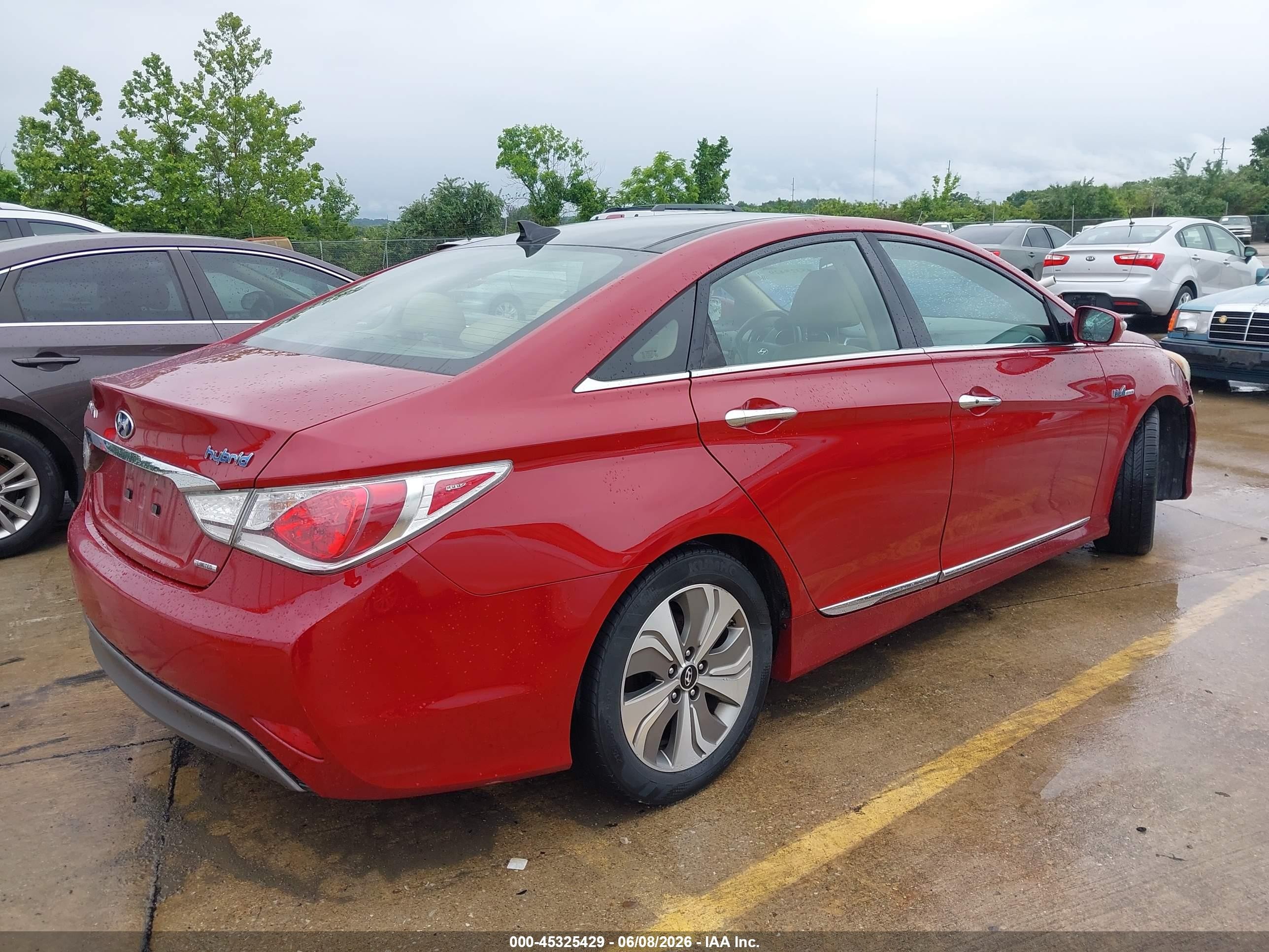2014 Hyundai Sonata Hybrid Limited Red vin: KMHEC4A48EA115898