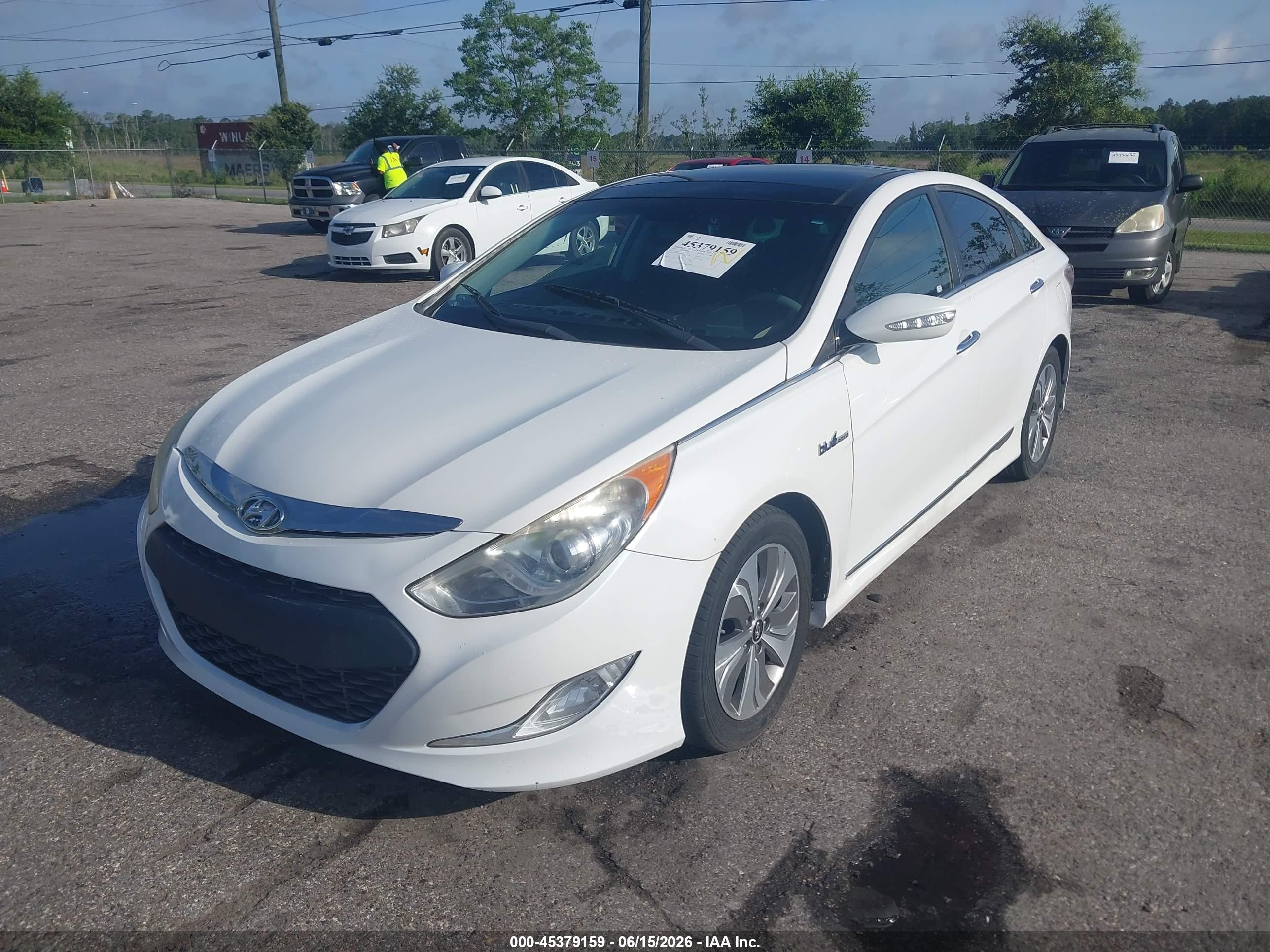 2015 Hyundai Sonata Hybrid Limited White vin: KMHEC4A48FA122738