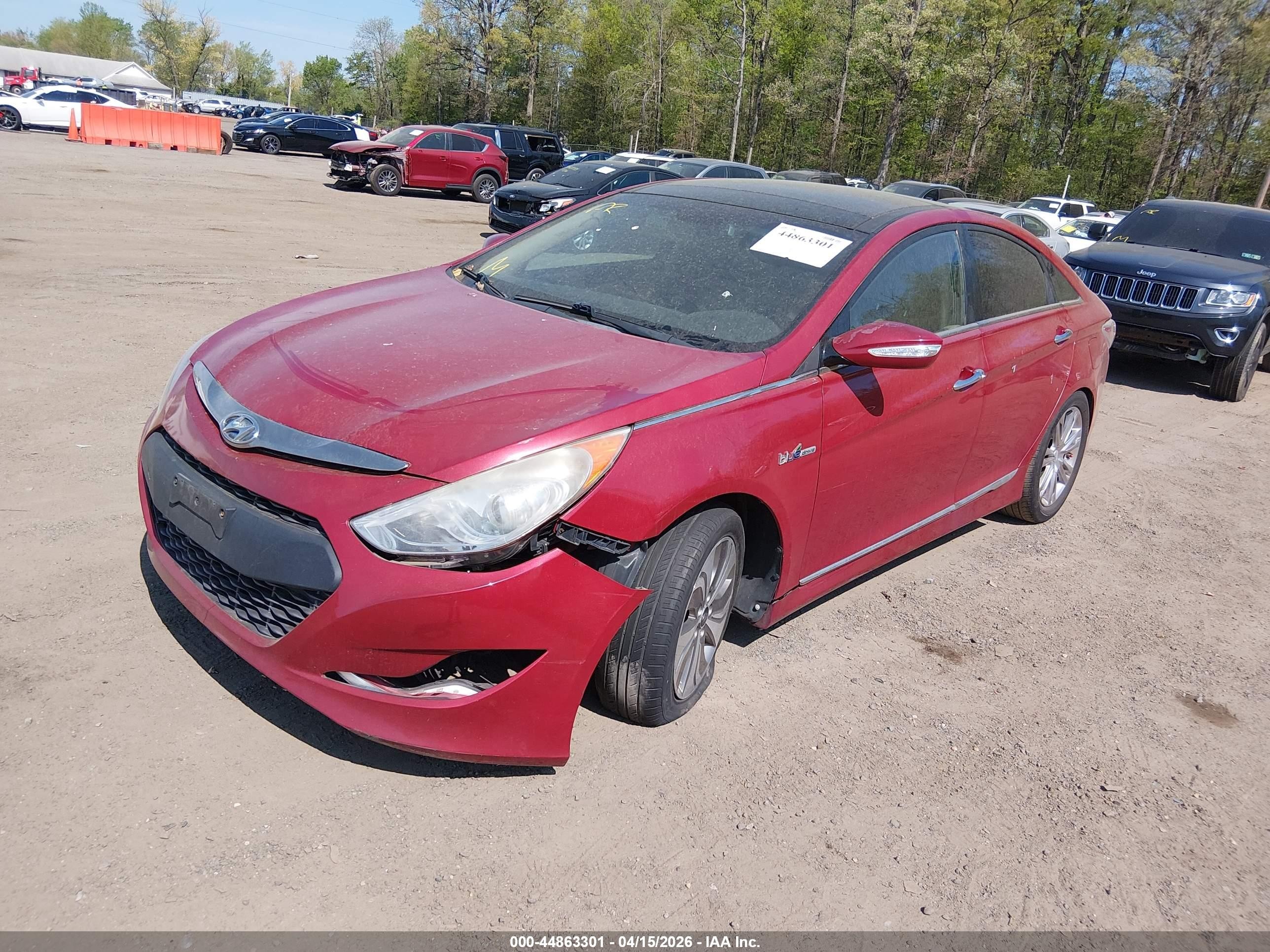 2015 Hyundai Sonata Hybrid Limited Red vin: KMHEC4A48FA122982