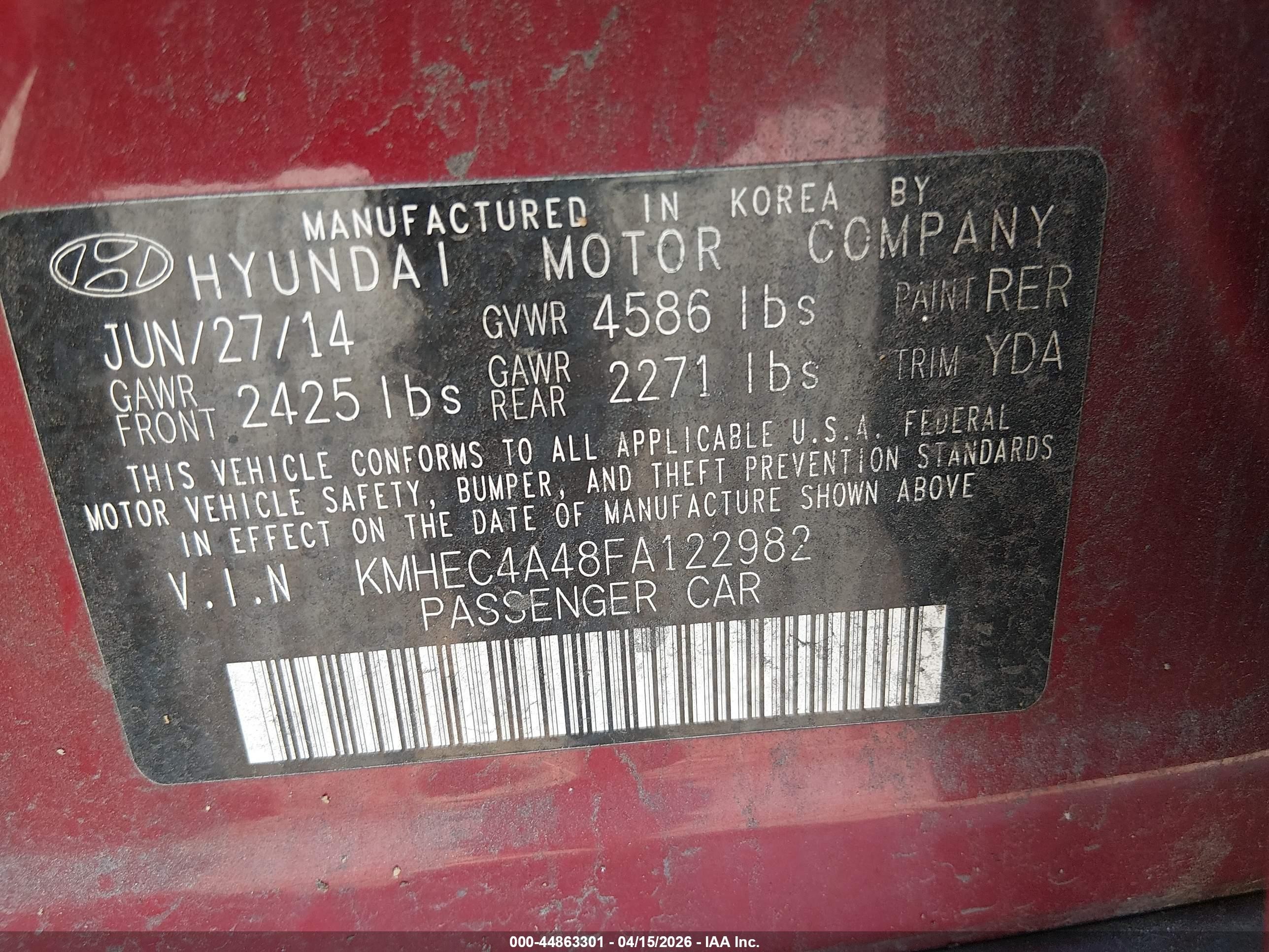 2015 Hyundai Sonata Hybrid Limited Red vin: KMHEC4A48FA122982