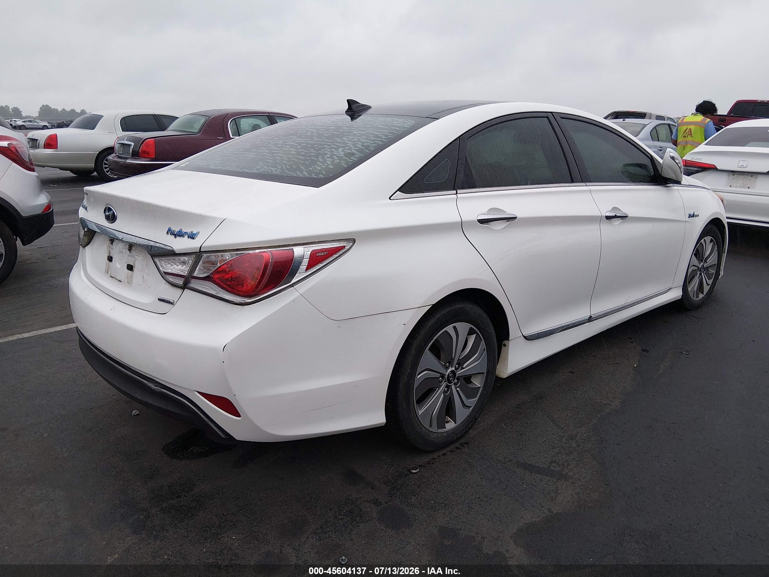 2015 Hyundai Sonata Hybrid Limited Белый vin: KMHEC4A48FA126157