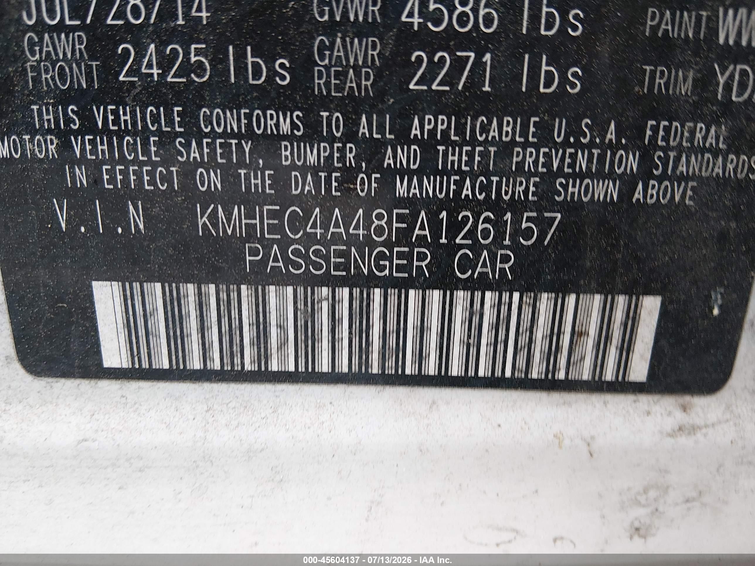 2015 Hyundai Sonata Hybrid Limited Белый vin: KMHEC4A48FA126157