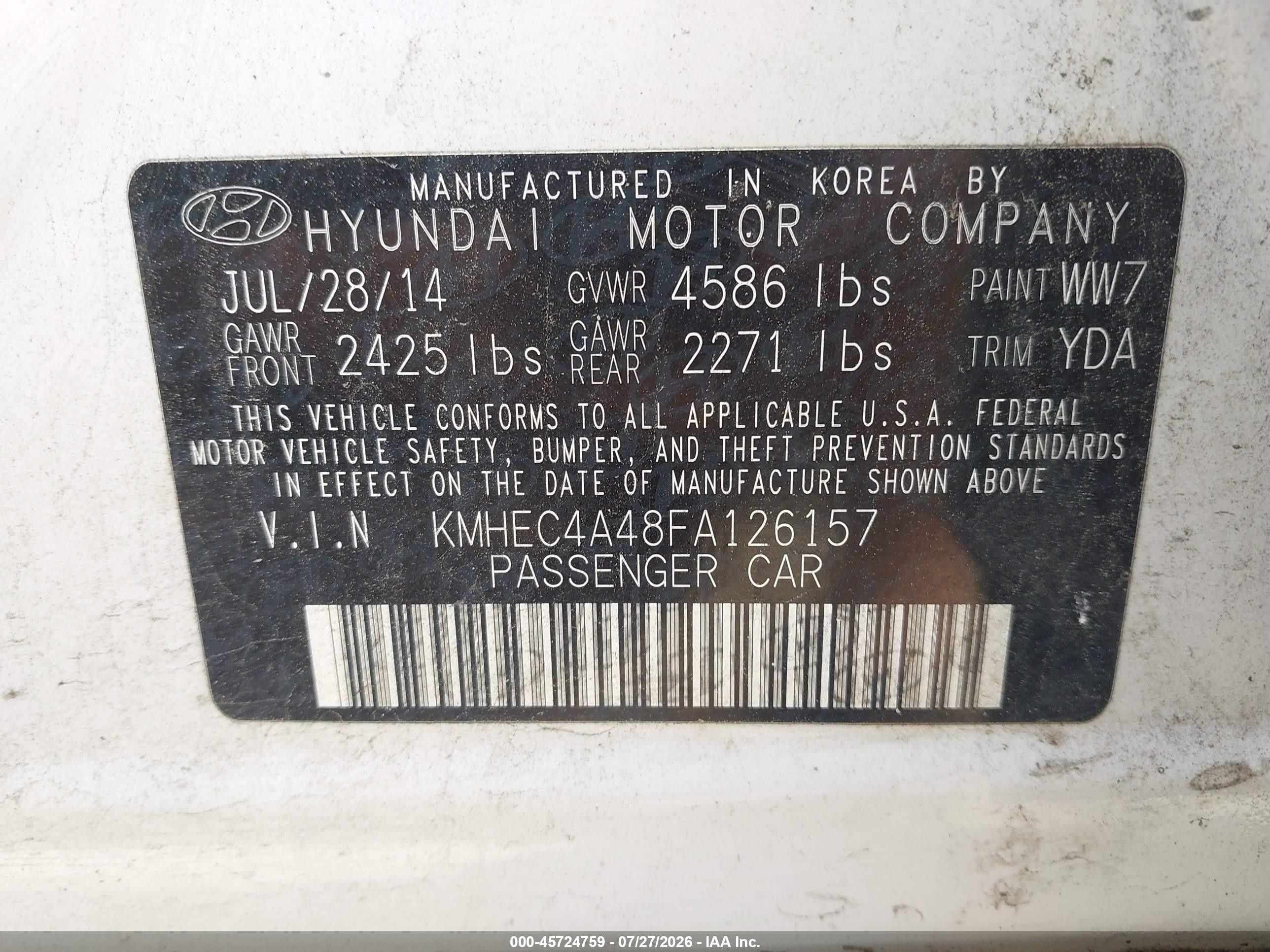 2015 Hyundai Sonata Hybrid Limited White vin: KMHEC4A48FA126157