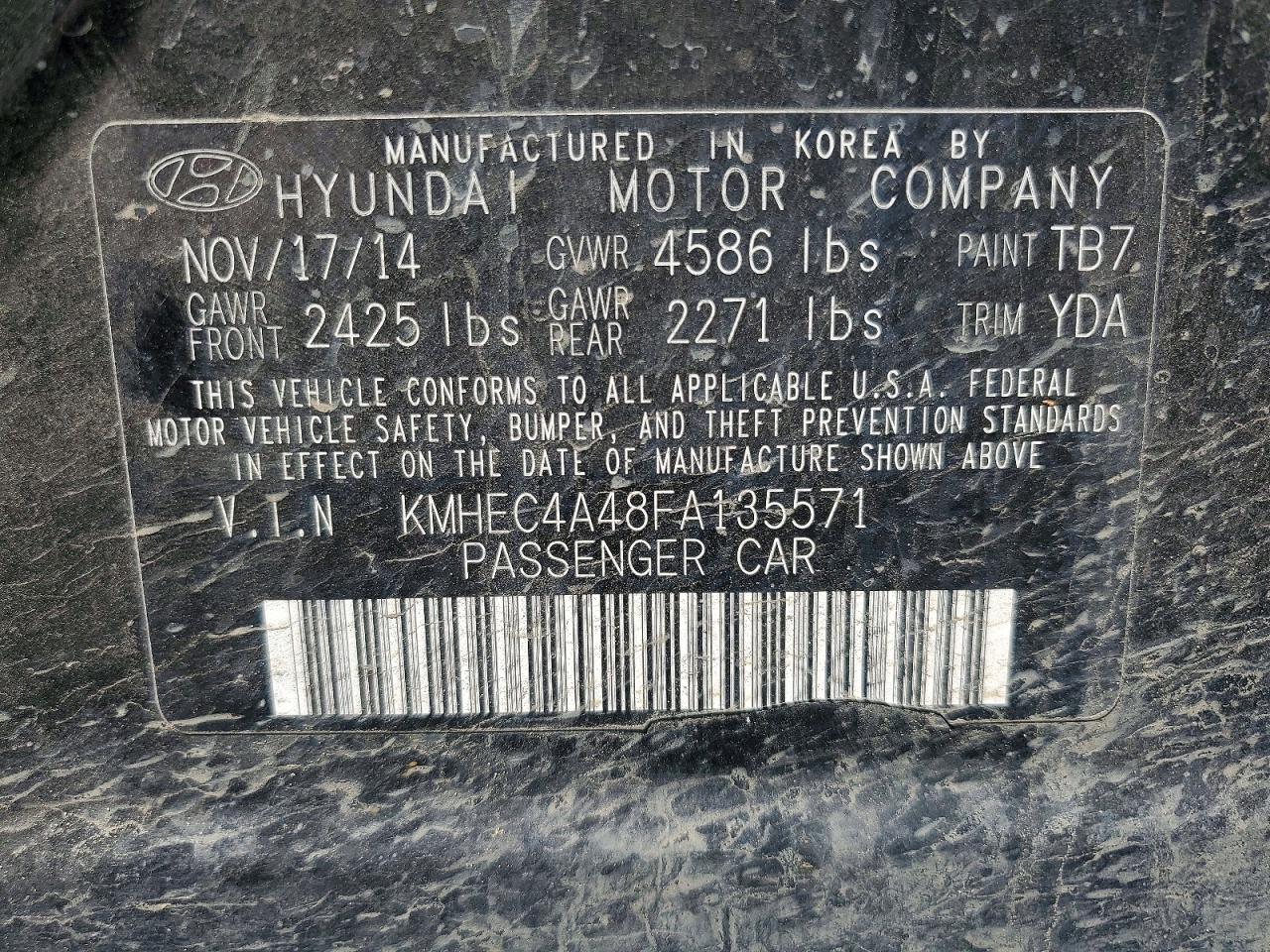 2015 Hyundai Sonata Hybrid Limited Black vin: KMHEC4A48FA135571