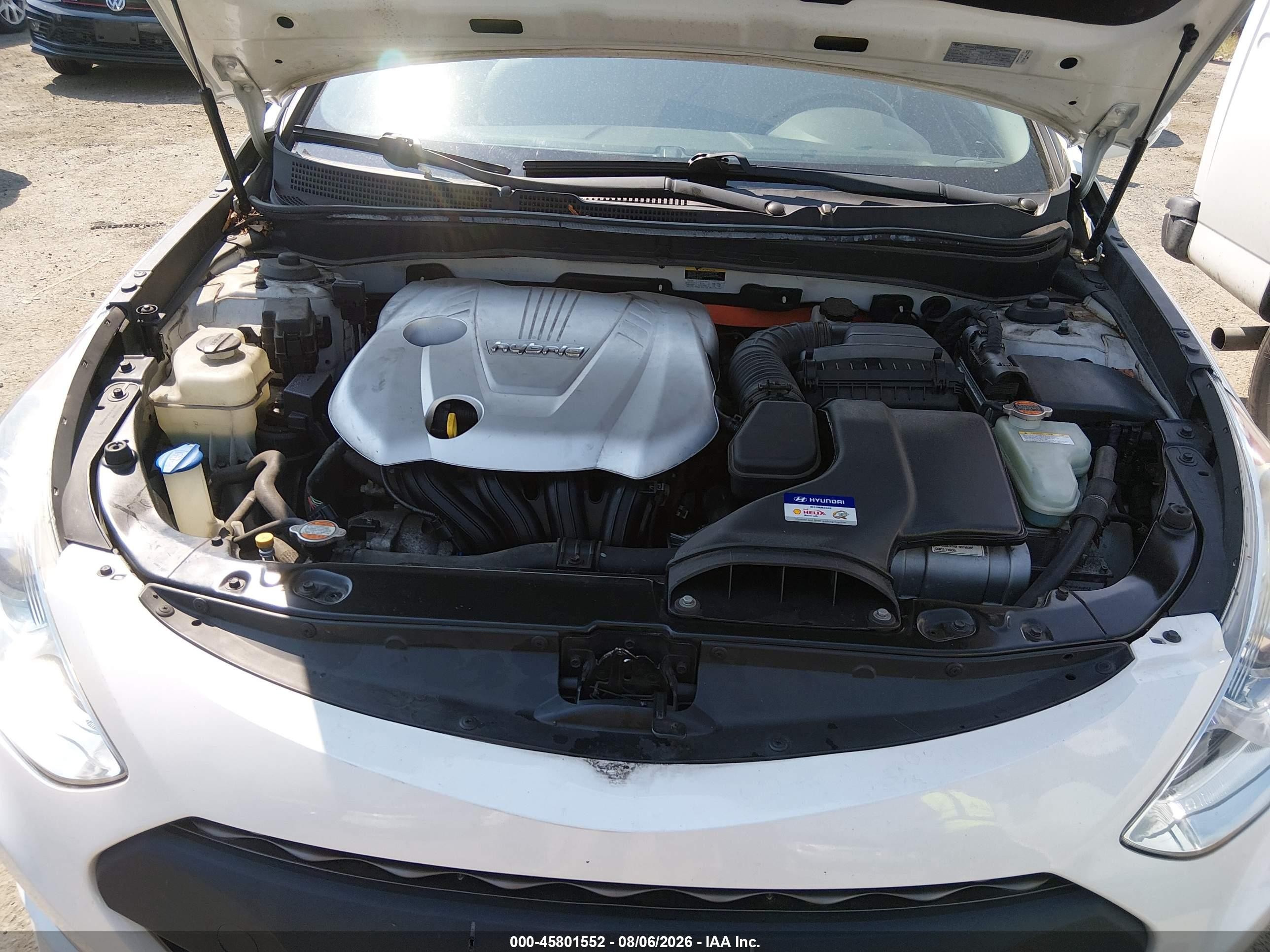 2011 Hyundai Sonata Hybrid   White vin: KMHEC4A49BA002215