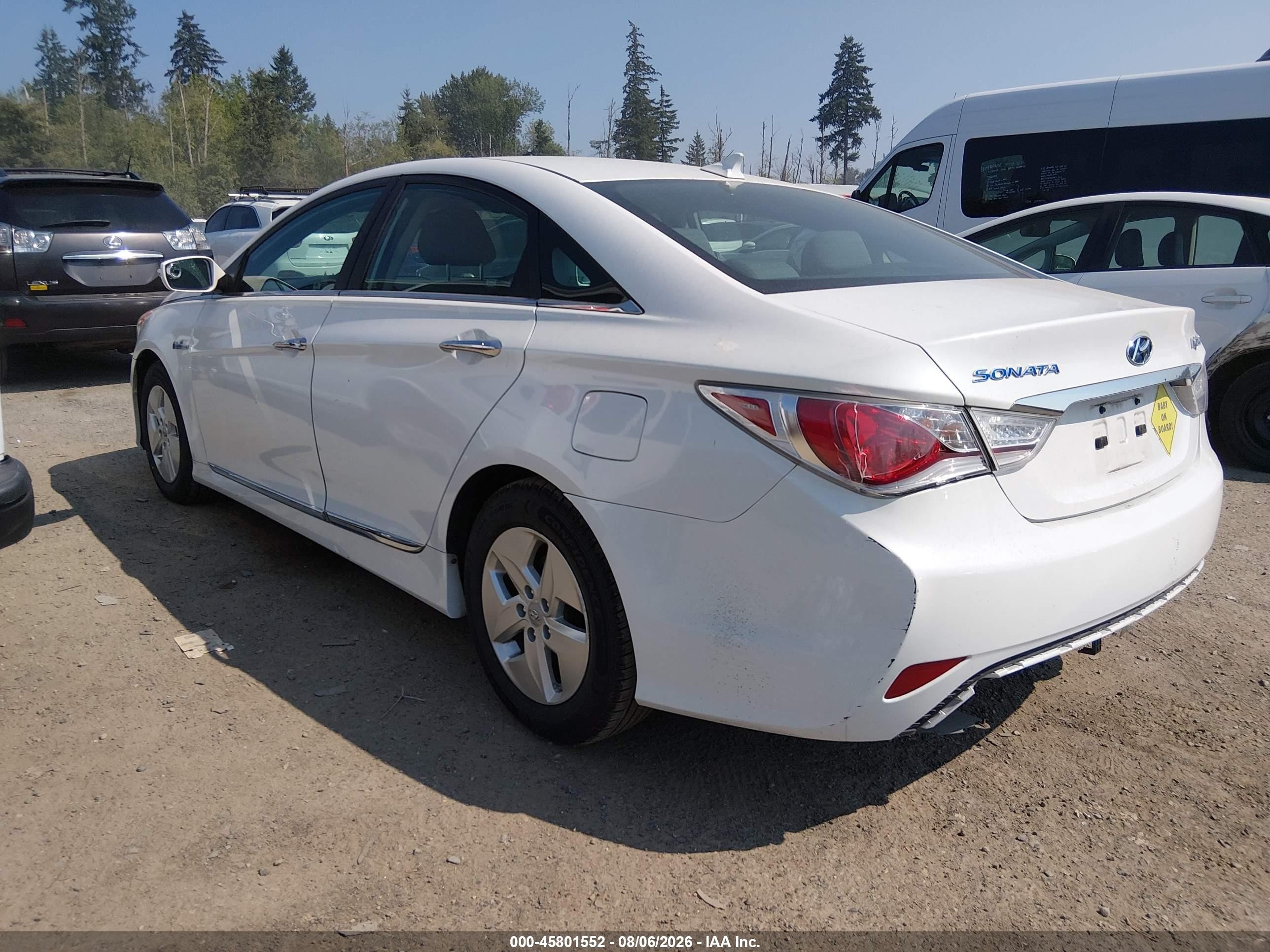 2011 Hyundai Sonata Hybrid   White vin: KMHEC4A49BA002215