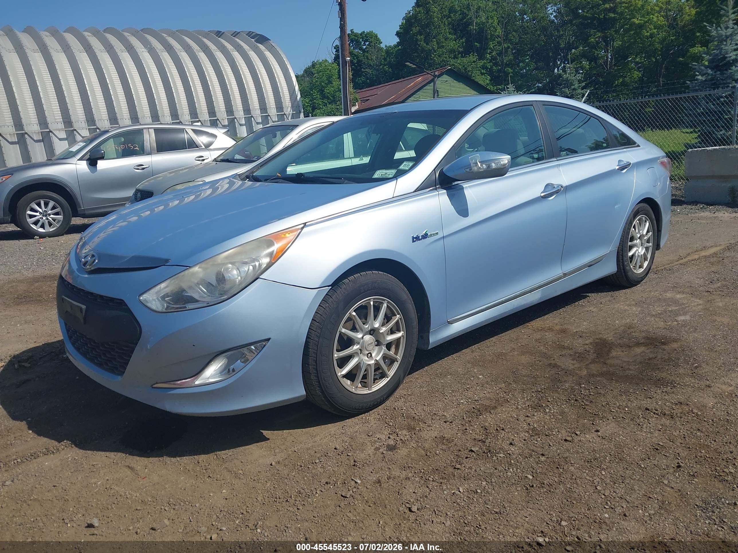 2011 Hyundai Sonata Hybrid   Blue vin: KMHEC4A49BA004742
