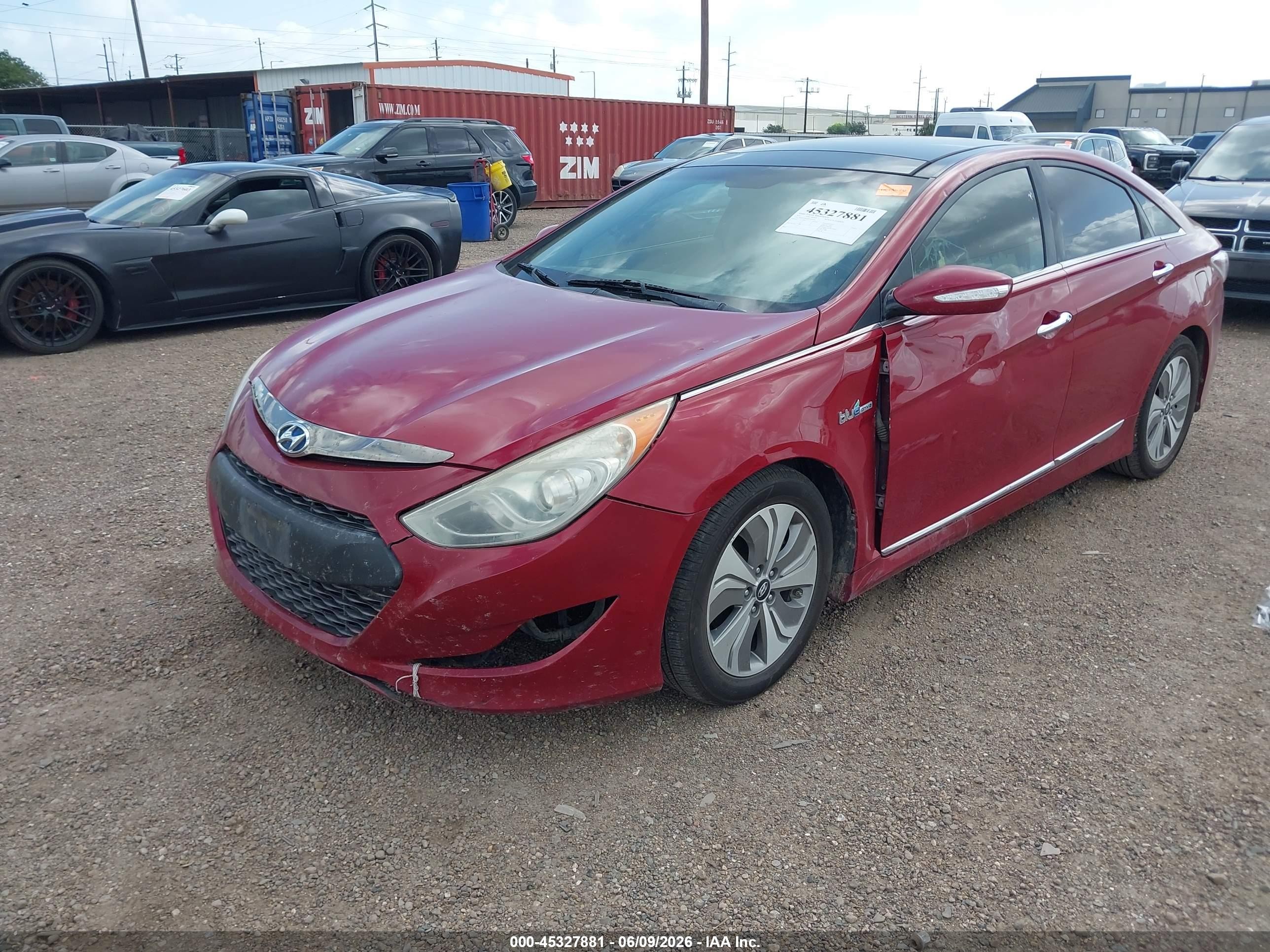 2013 Hyundai Sonata Hybrid Limited Red vin: KMHEC4A49DA068492