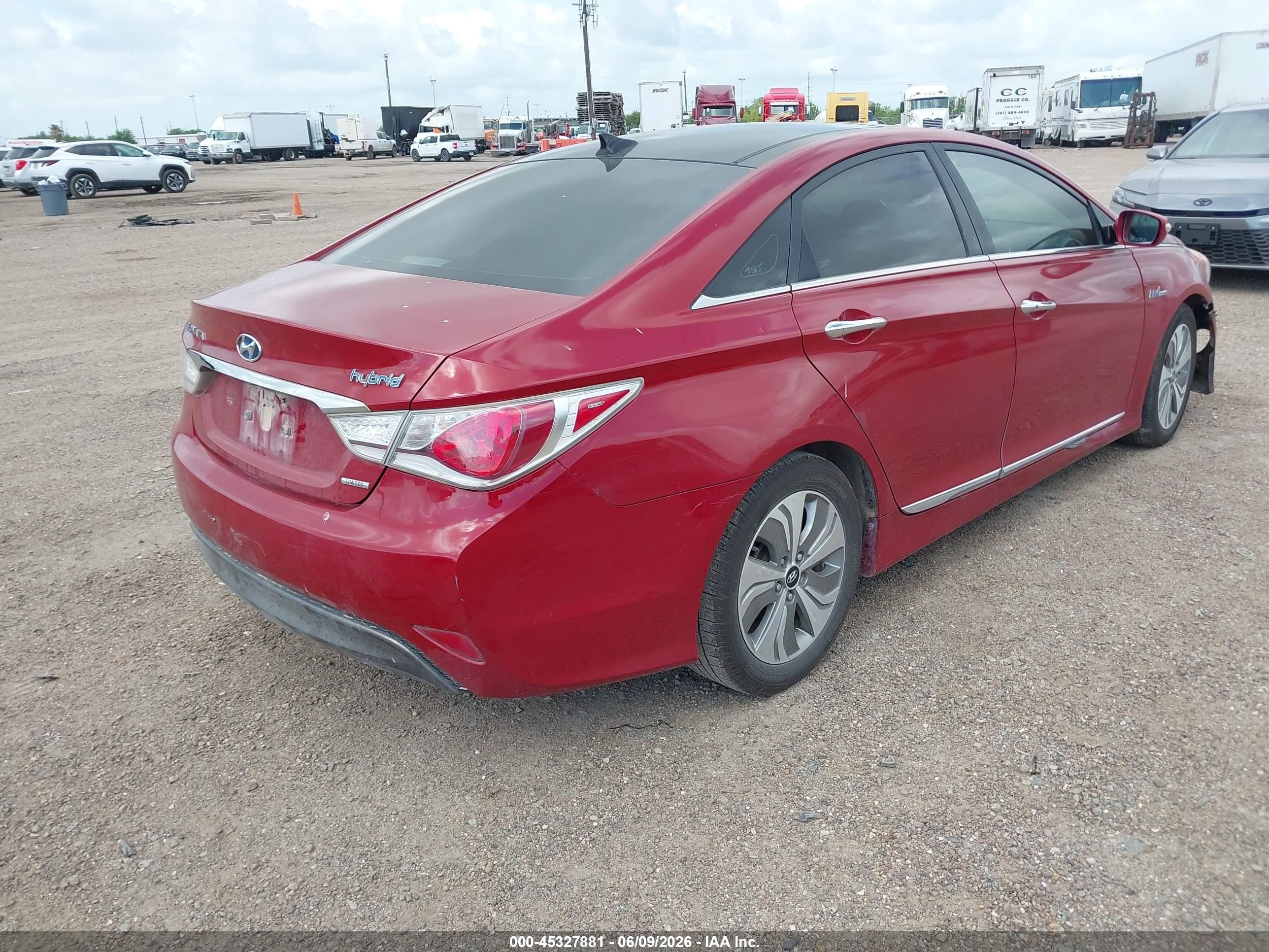 2013 Hyundai Sonata Hybrid Limited Red vin: KMHEC4A49DA068492