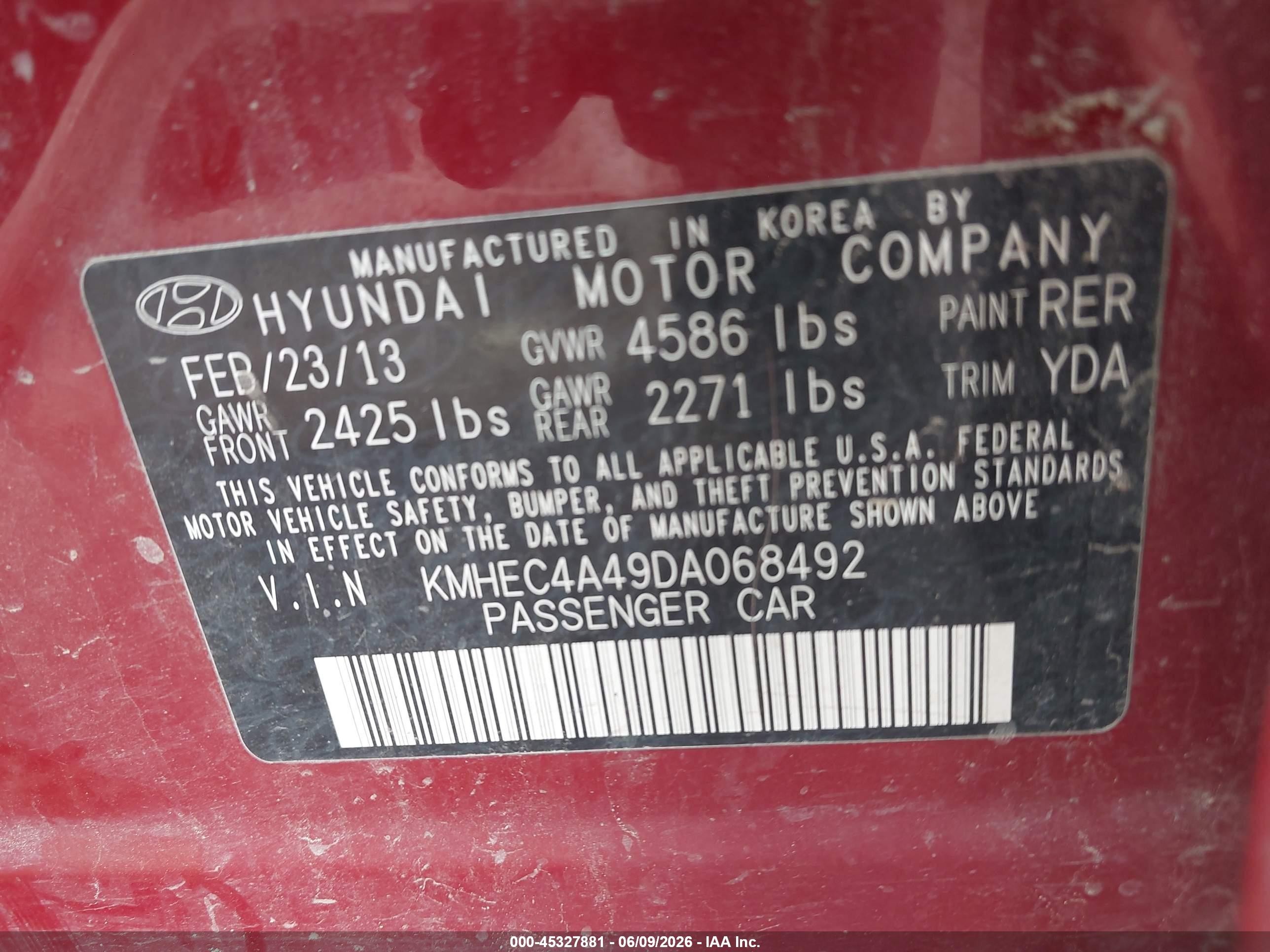 2013 Hyundai Sonata Hybrid Limited Red vin: KMHEC4A49DA068492