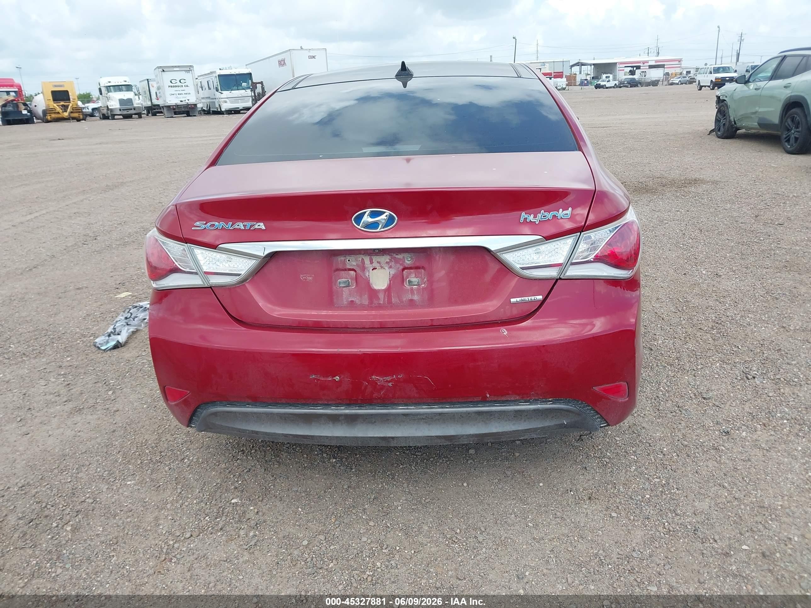 2013 Hyundai Sonata Hybrid Limited Red vin: KMHEC4A49DA068492