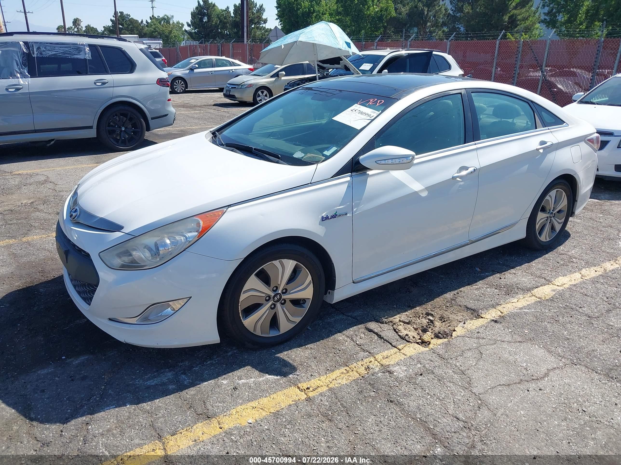 2013 Hyundai Sonata Hybrid Limited White vin: KMHEC4A49DA070954
