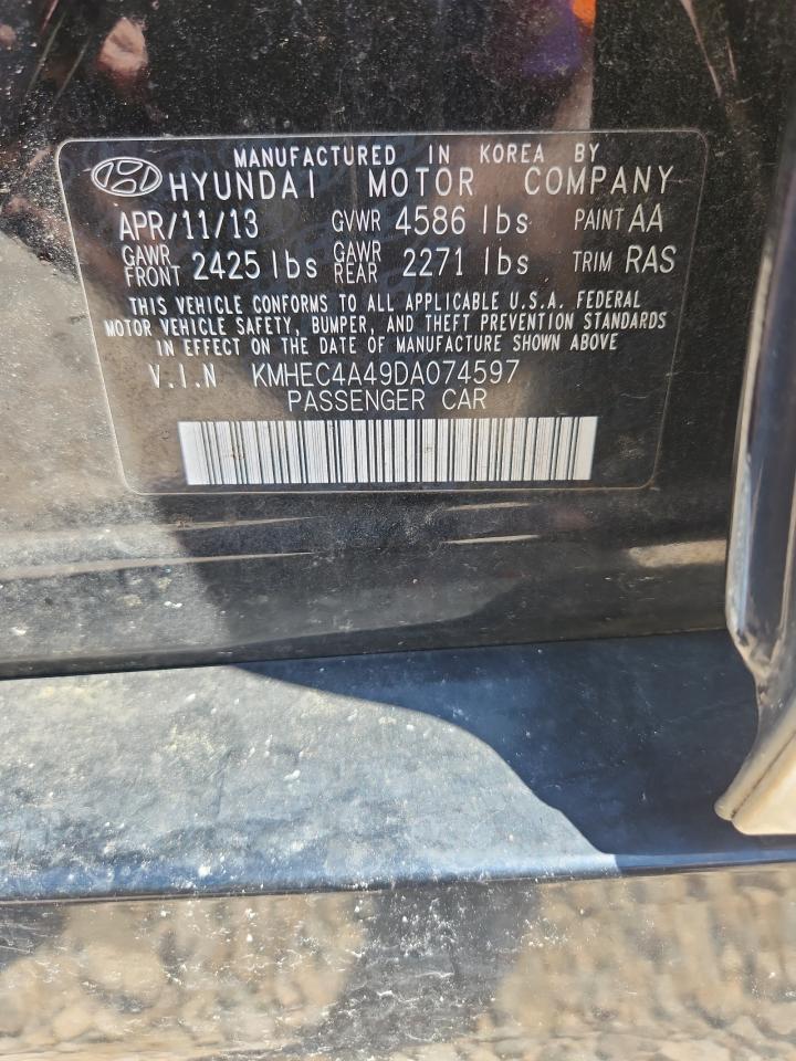 2013 Hyundai Sonata Hybrid Black vin: KMHEC4A49DA074597