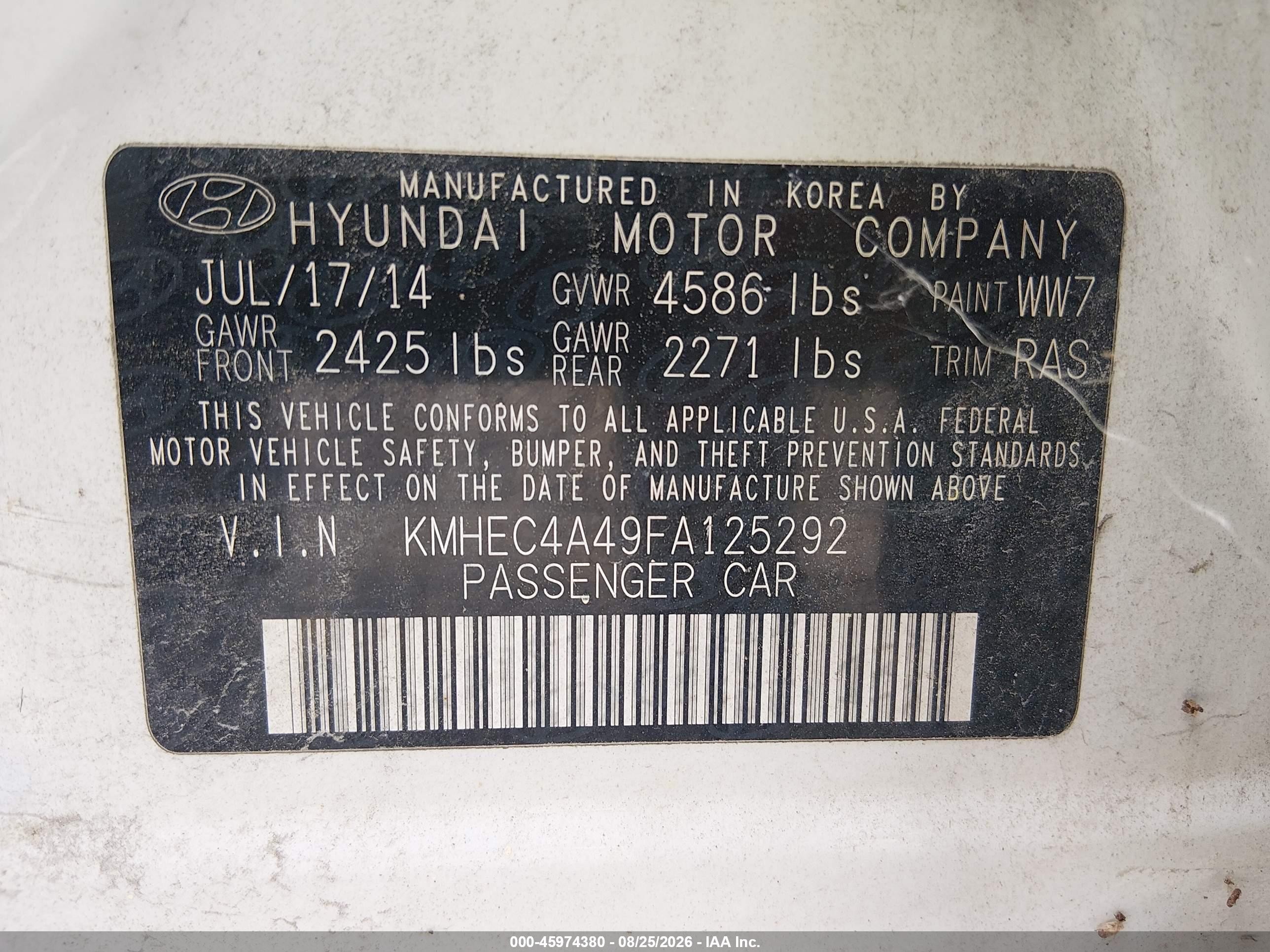 2015 Hyundai Sonata Hybrid Limited Белый vin: KMHEC4A49FA125292
