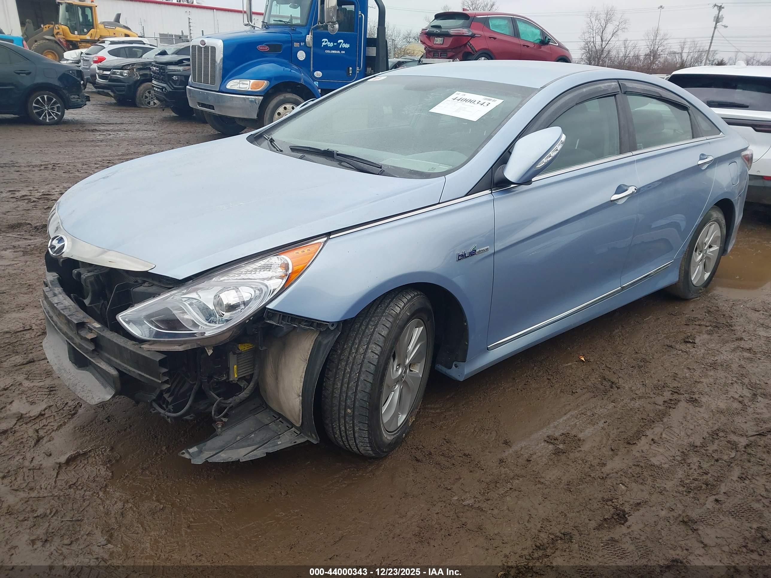 2015 Hyundai Sonata Hybrid   Синий vin: KMHEC4A49FA126961