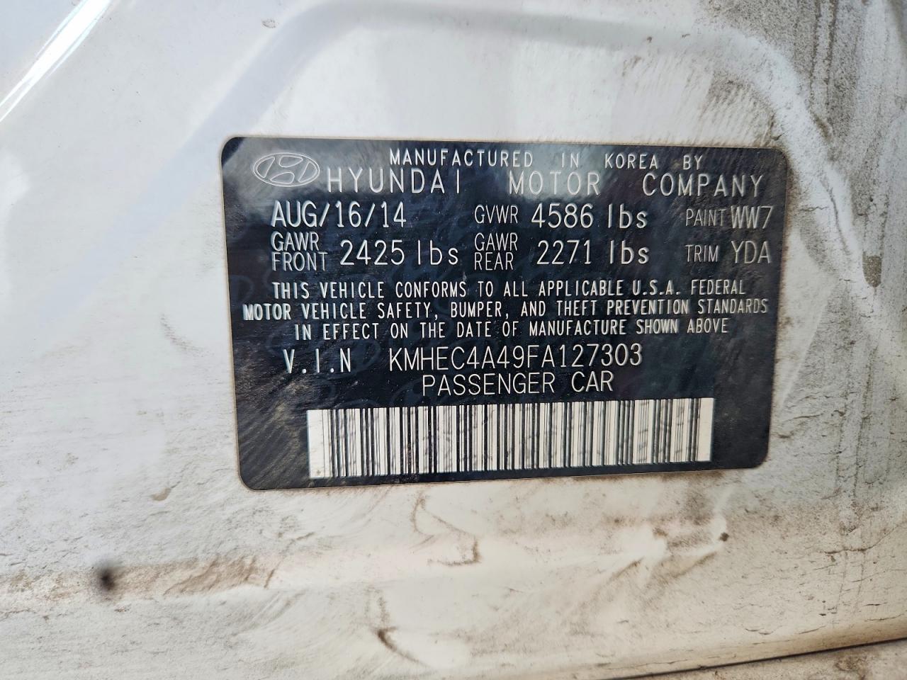 2015 Hyundai Sonata Hybrid Limited Белый vin: KMHEC4A49FA127303