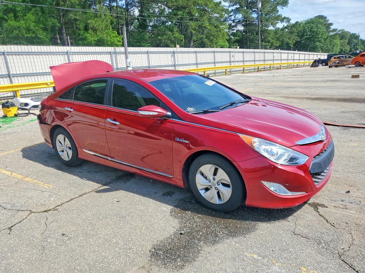 2015 Hyundai Sonata Hybrid Base Красный vin: KMHEC4A49FA131979